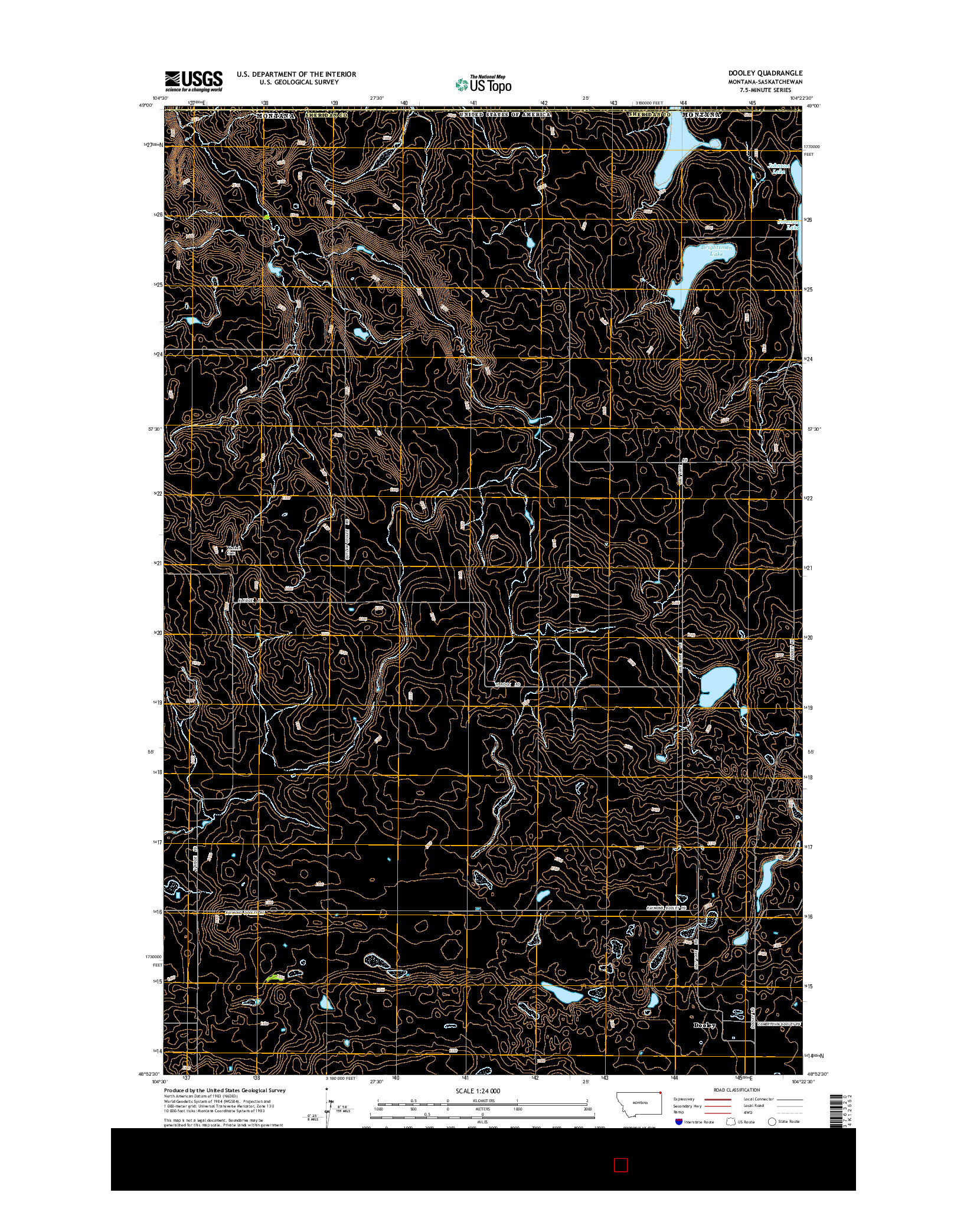 USGS US TOPO 7.5-MINUTE MAP FOR DOOLEY, MT-SK 2014