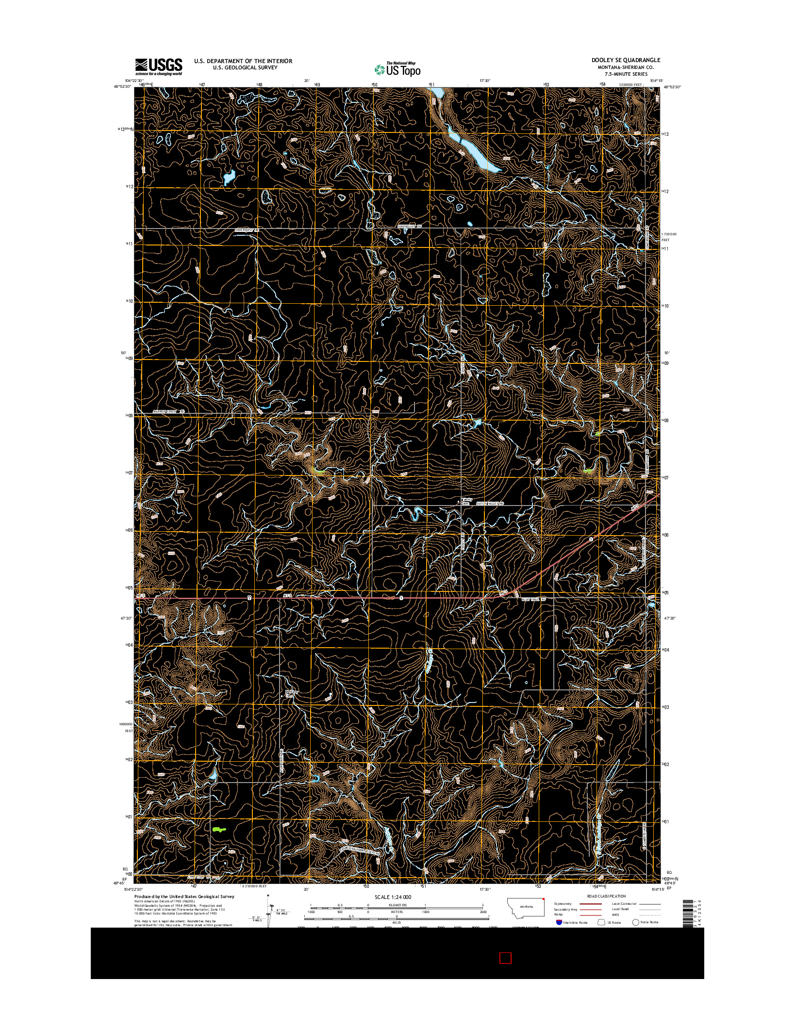 USGS US TOPO 7.5-MINUTE MAP FOR DOOLEY SE, MT 2014