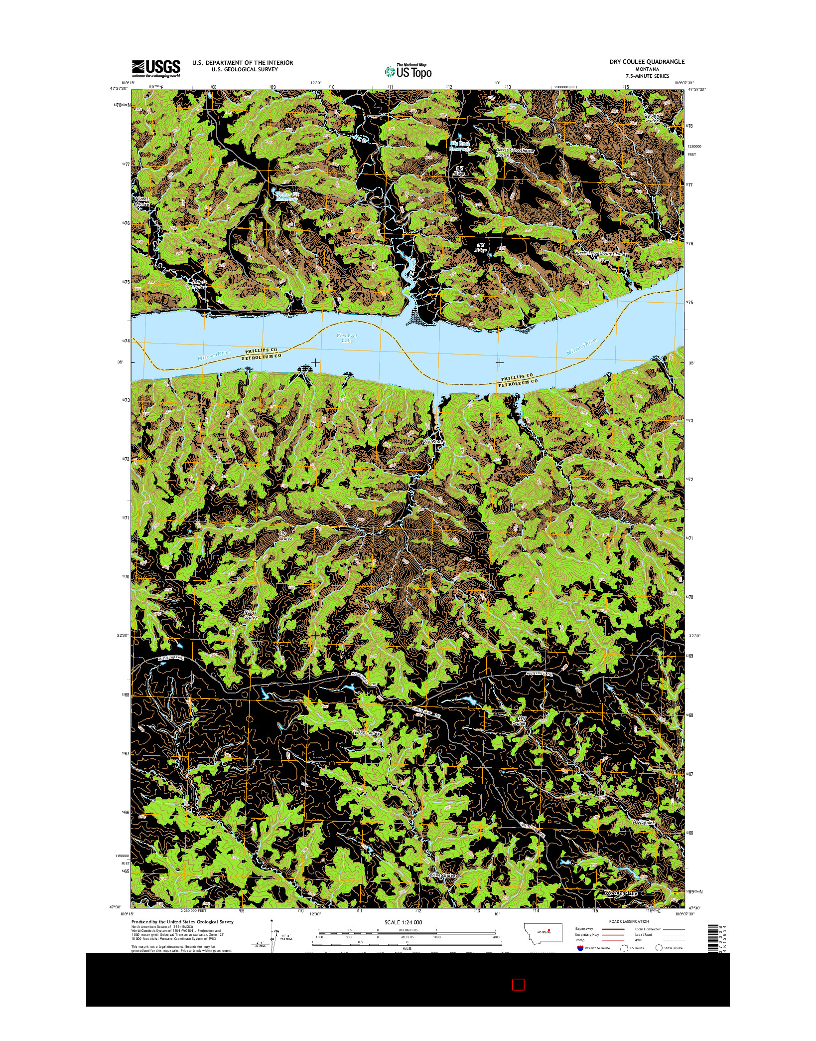 USGS US TOPO 7.5-MINUTE MAP FOR DRY COULEE, MT 2014