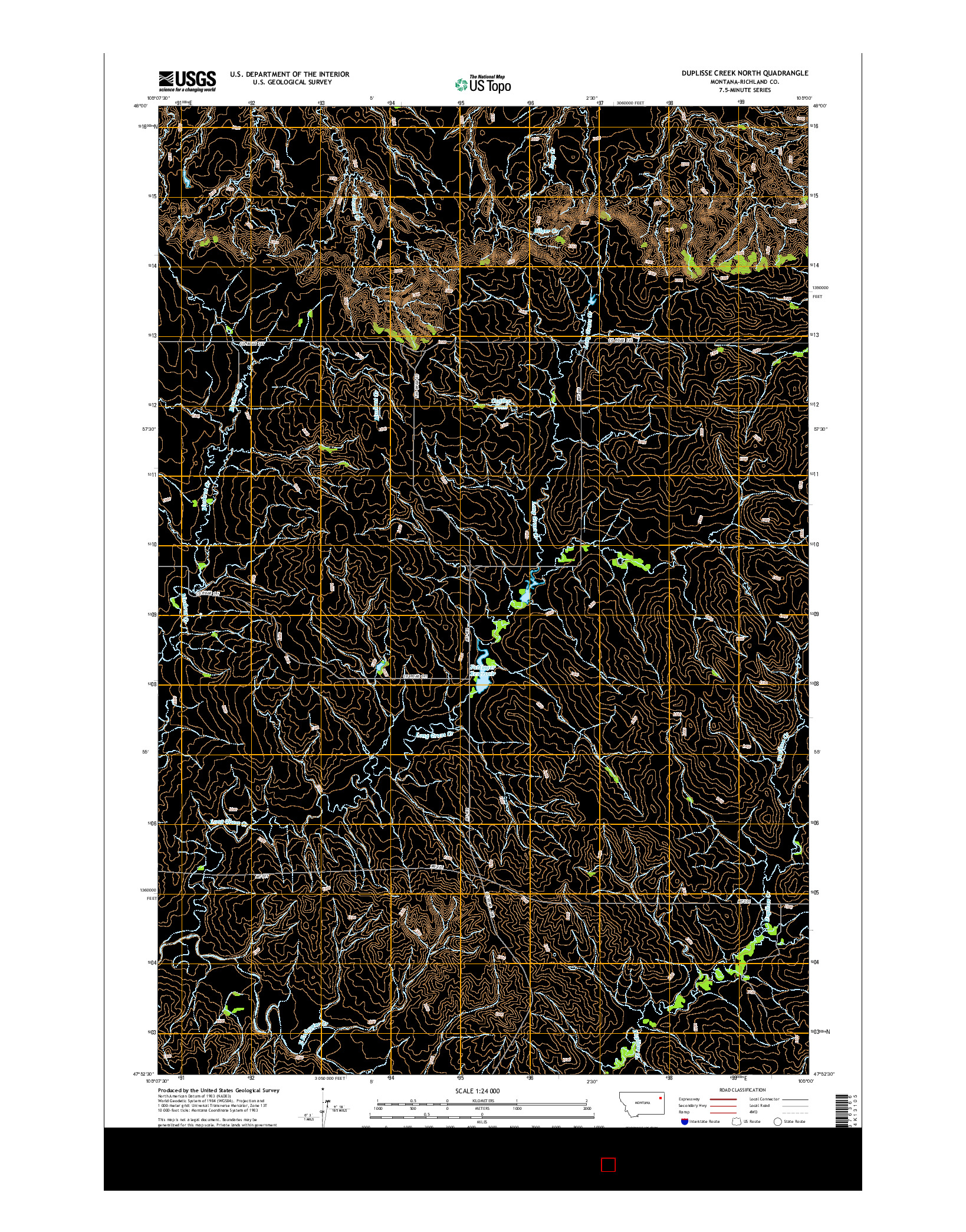 USGS US TOPO 7.5-MINUTE MAP FOR DUPLISSE CREEK NORTH, MT 2014