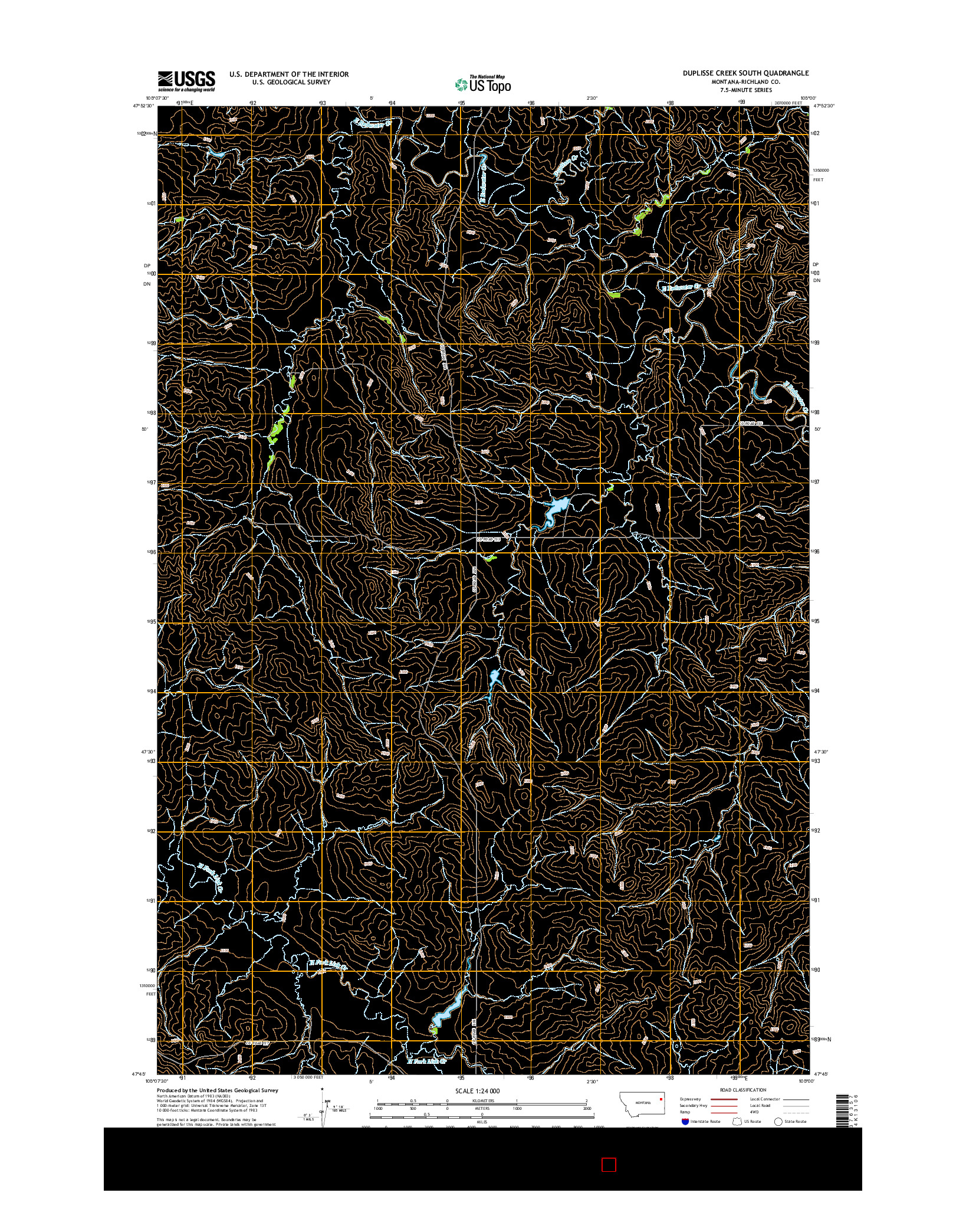 USGS US TOPO 7.5-MINUTE MAP FOR DUPLISSE CREEK SOUTH, MT 2014