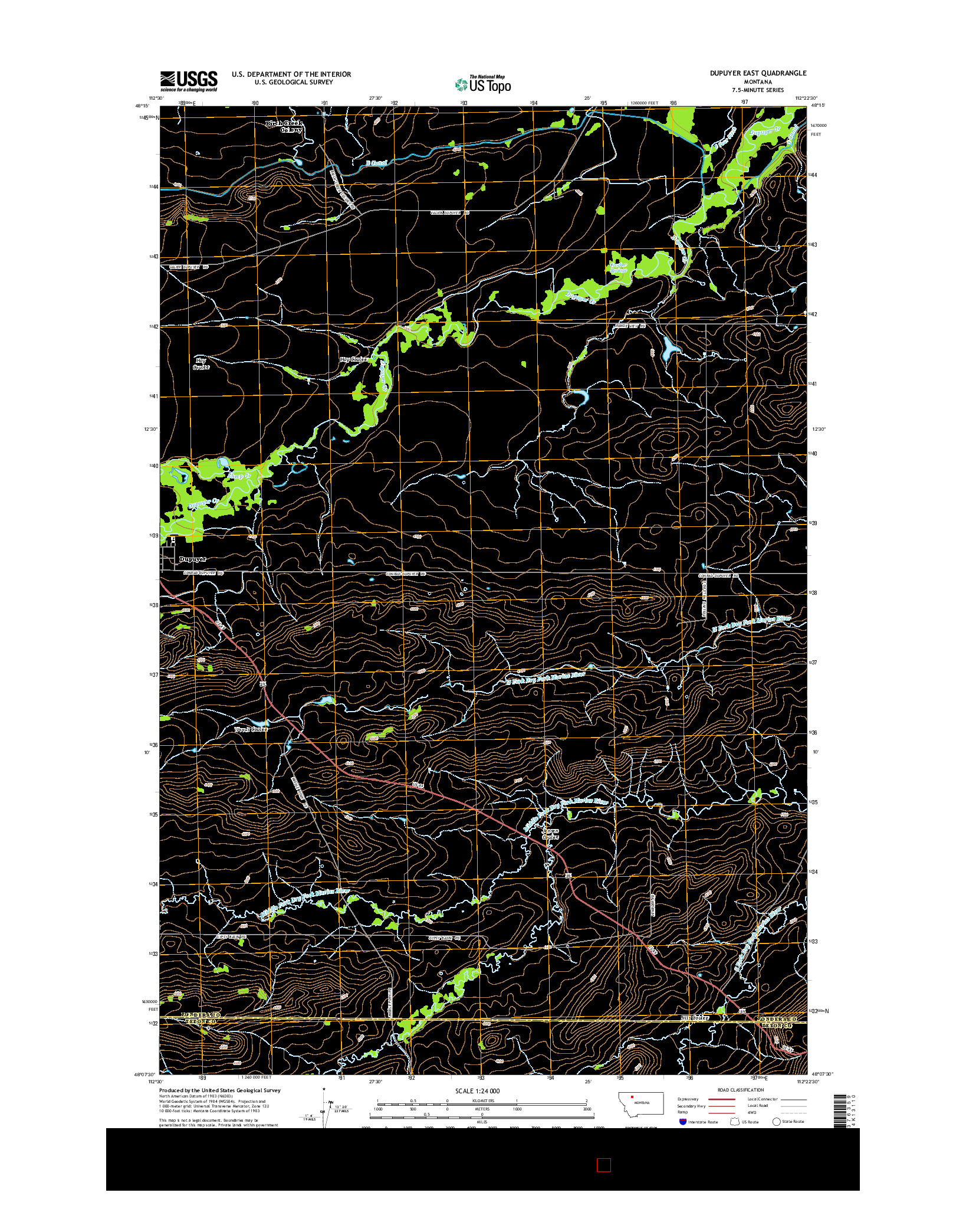 USGS US TOPO 7.5-MINUTE MAP FOR DUPUYER EAST, MT 2014