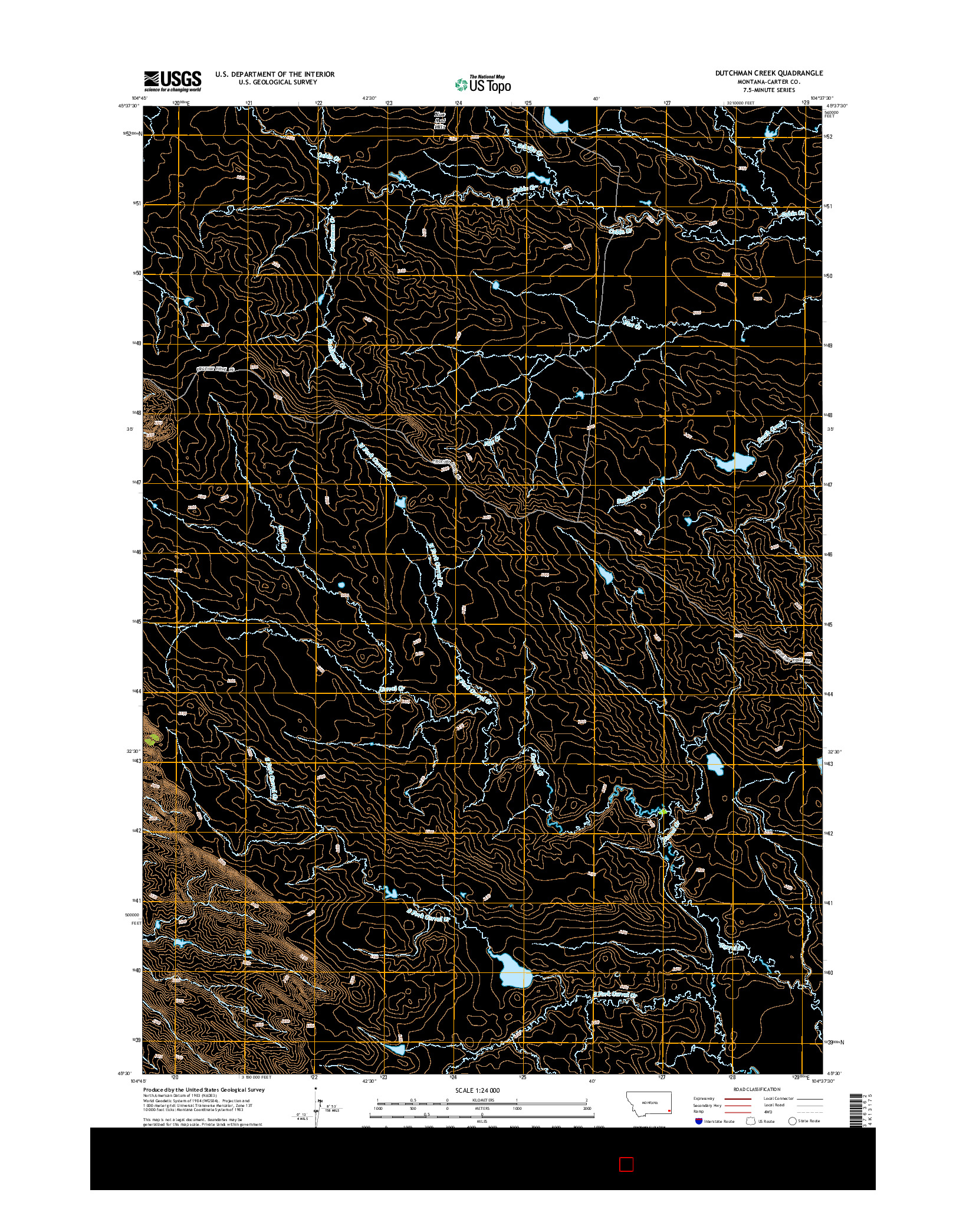 USGS US TOPO 7.5-MINUTE MAP FOR DUTCHMAN CREEK, MT 2014