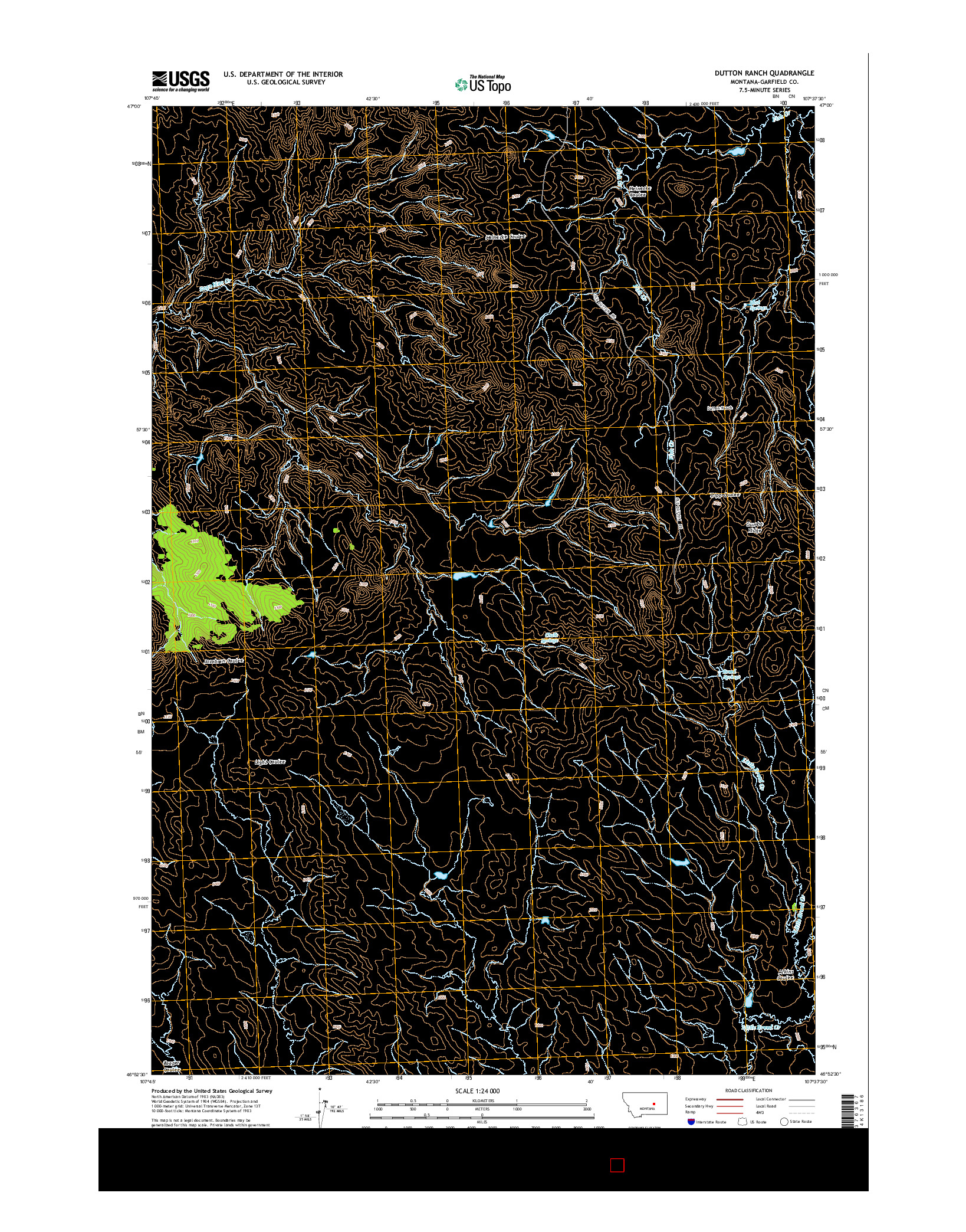 USGS US TOPO 7.5-MINUTE MAP FOR DUTTON RANCH, MT 2014