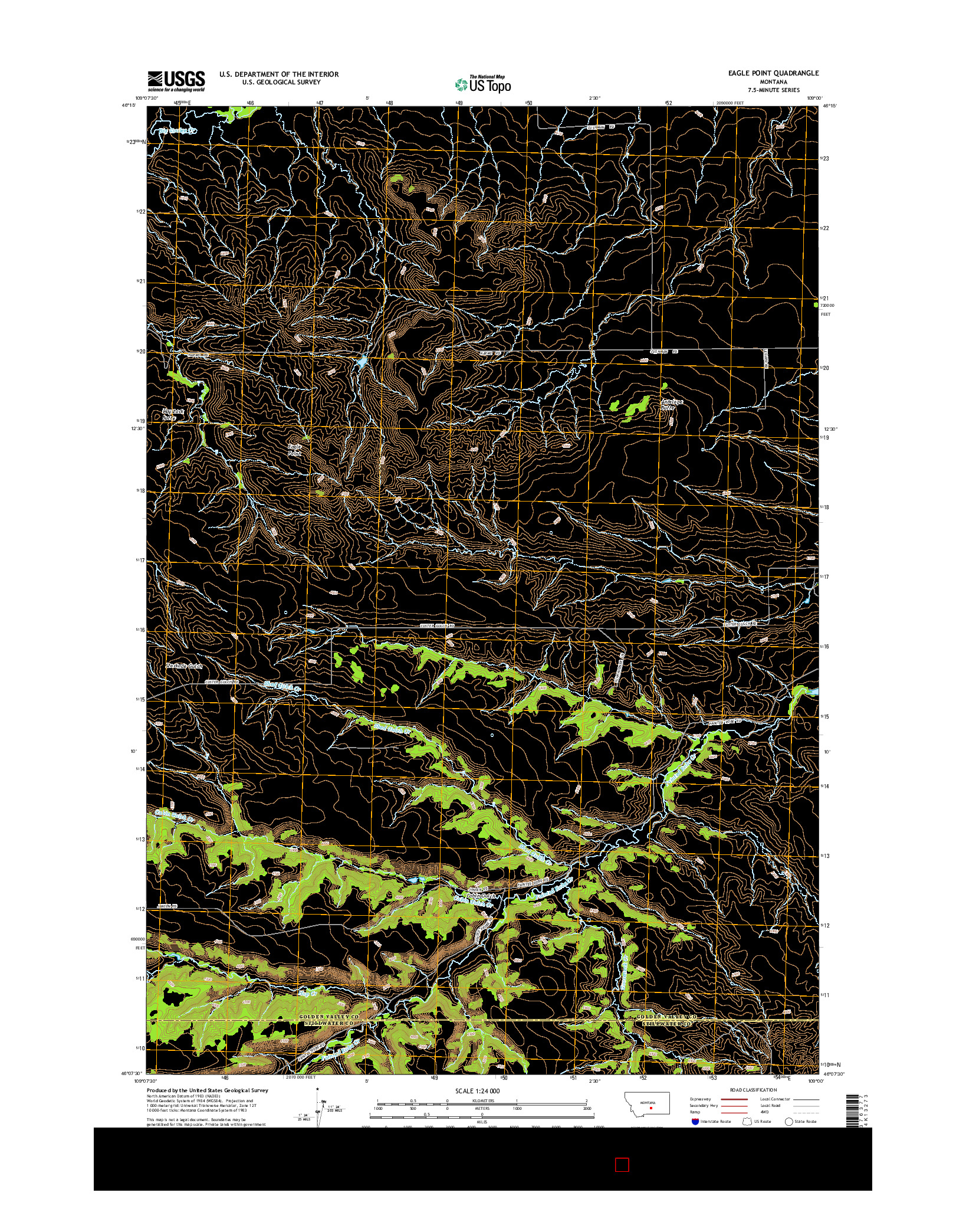 USGS US TOPO 7.5-MINUTE MAP FOR EAGLE POINT, MT 2014