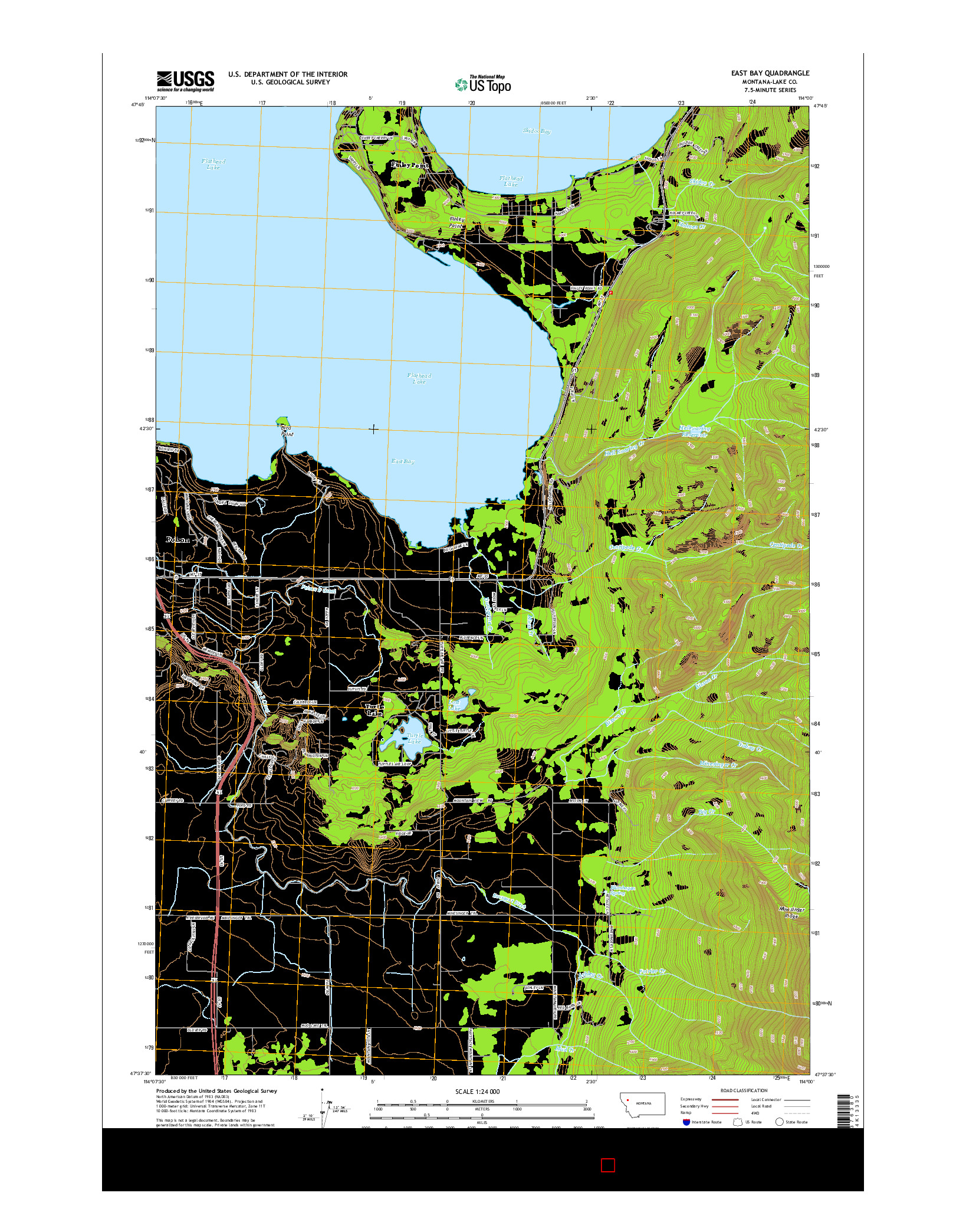 USGS US TOPO 7.5-MINUTE MAP FOR EAST BAY, MT 2014