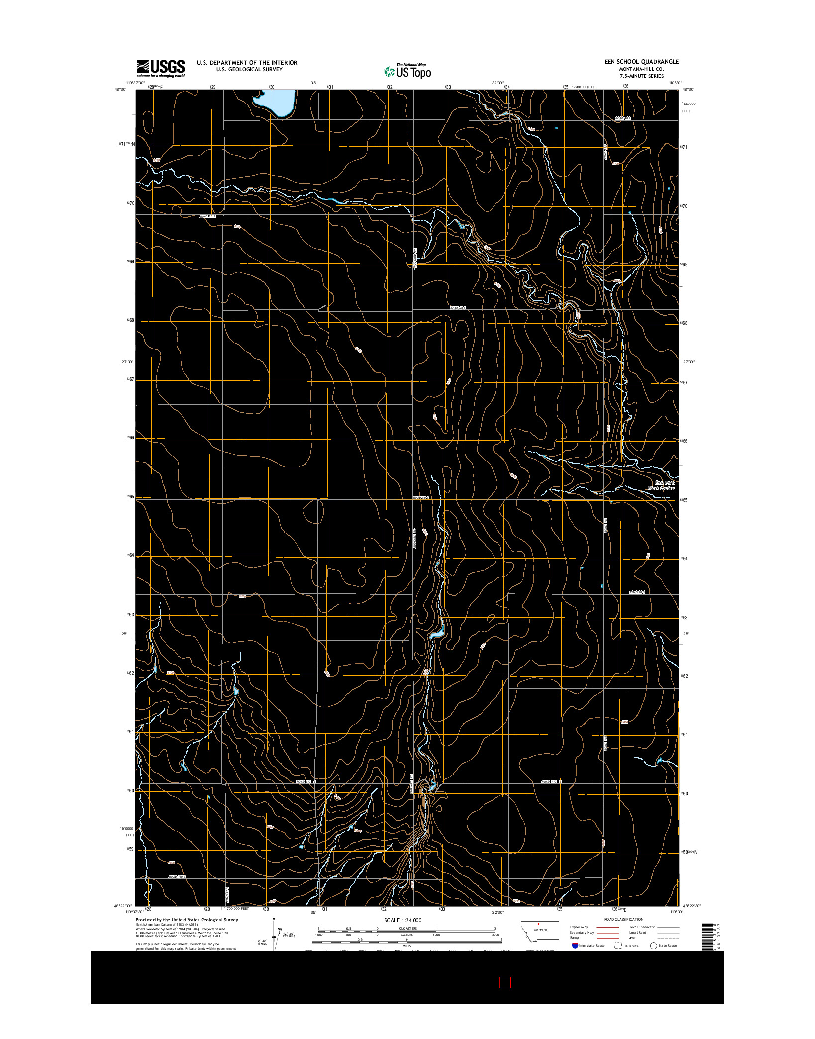 USGS US TOPO 7.5-MINUTE MAP FOR EEN SCHOOL, MT 2014