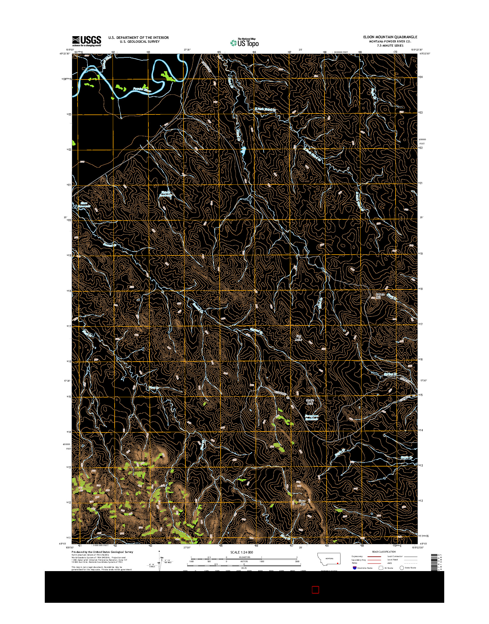 USGS US TOPO 7.5-MINUTE MAP FOR ELDON MOUNTAIN, MT 2014
