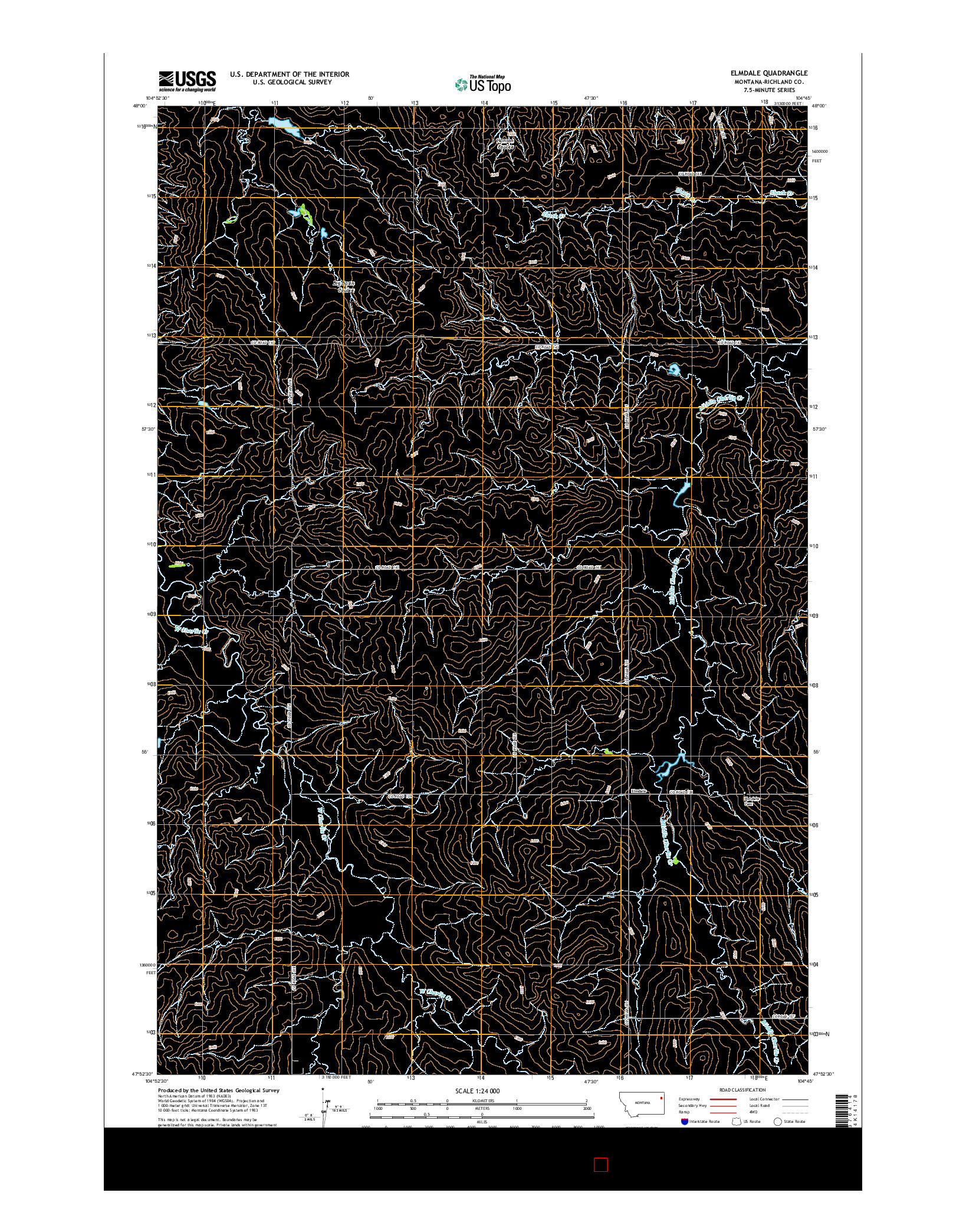 USGS US TOPO 7.5-MINUTE MAP FOR ELMDALE, MT 2014