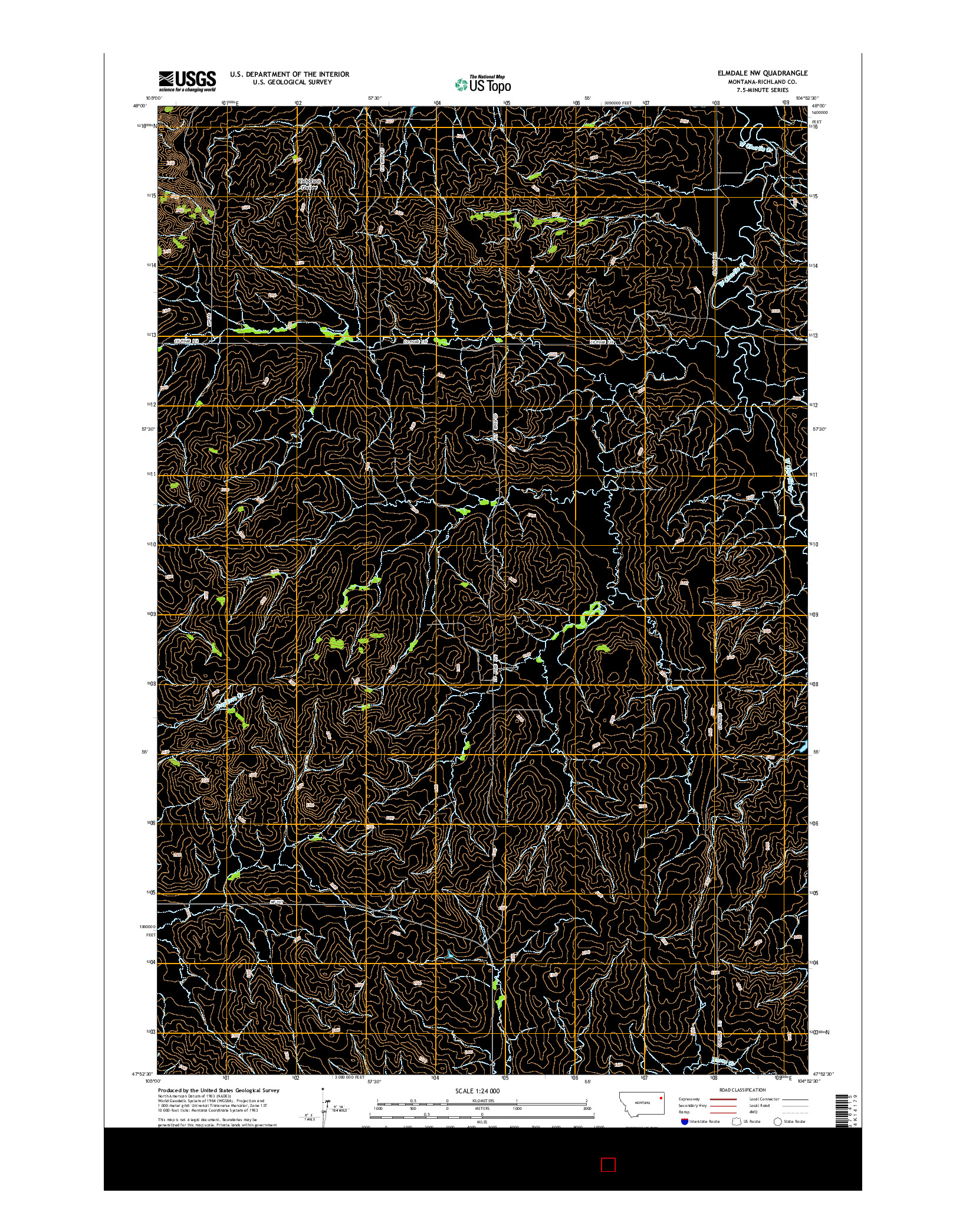 USGS US TOPO 7.5-MINUTE MAP FOR ELMDALE NW, MT 2014