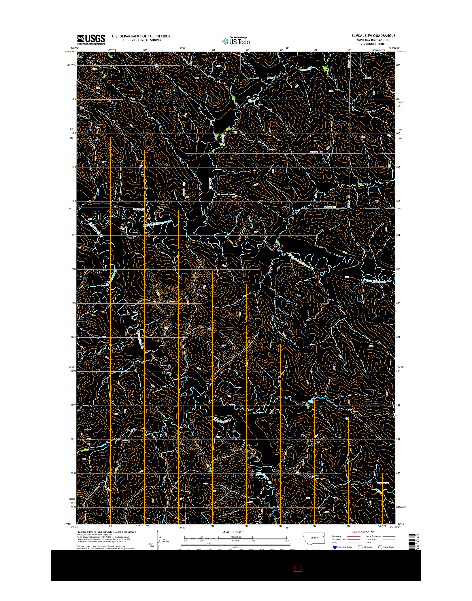 USGS US TOPO 7.5-MINUTE MAP FOR ELMDALE SW, MT 2014
