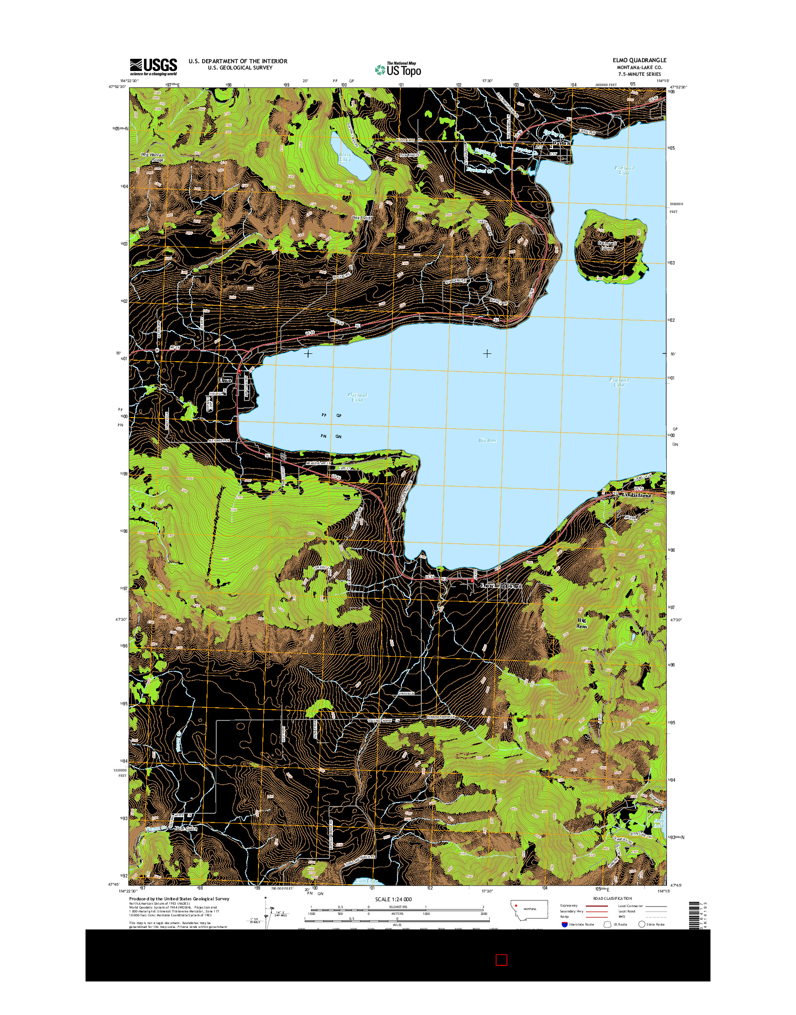 USGS US TOPO 7.5-MINUTE MAP FOR ELMO, MT 2014