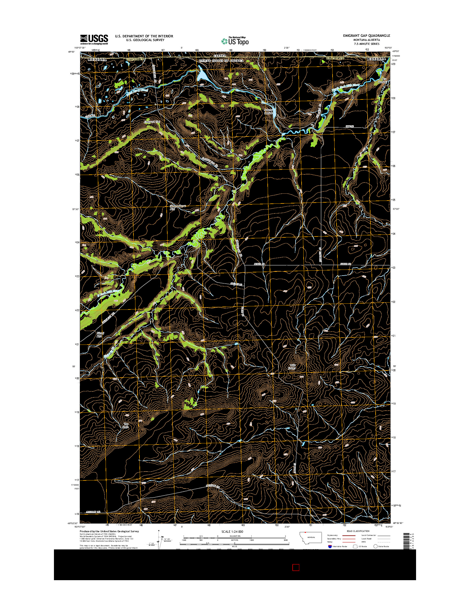 USGS US TOPO 7.5-MINUTE MAP FOR EMIGRANT GAP, MT-AB 2014