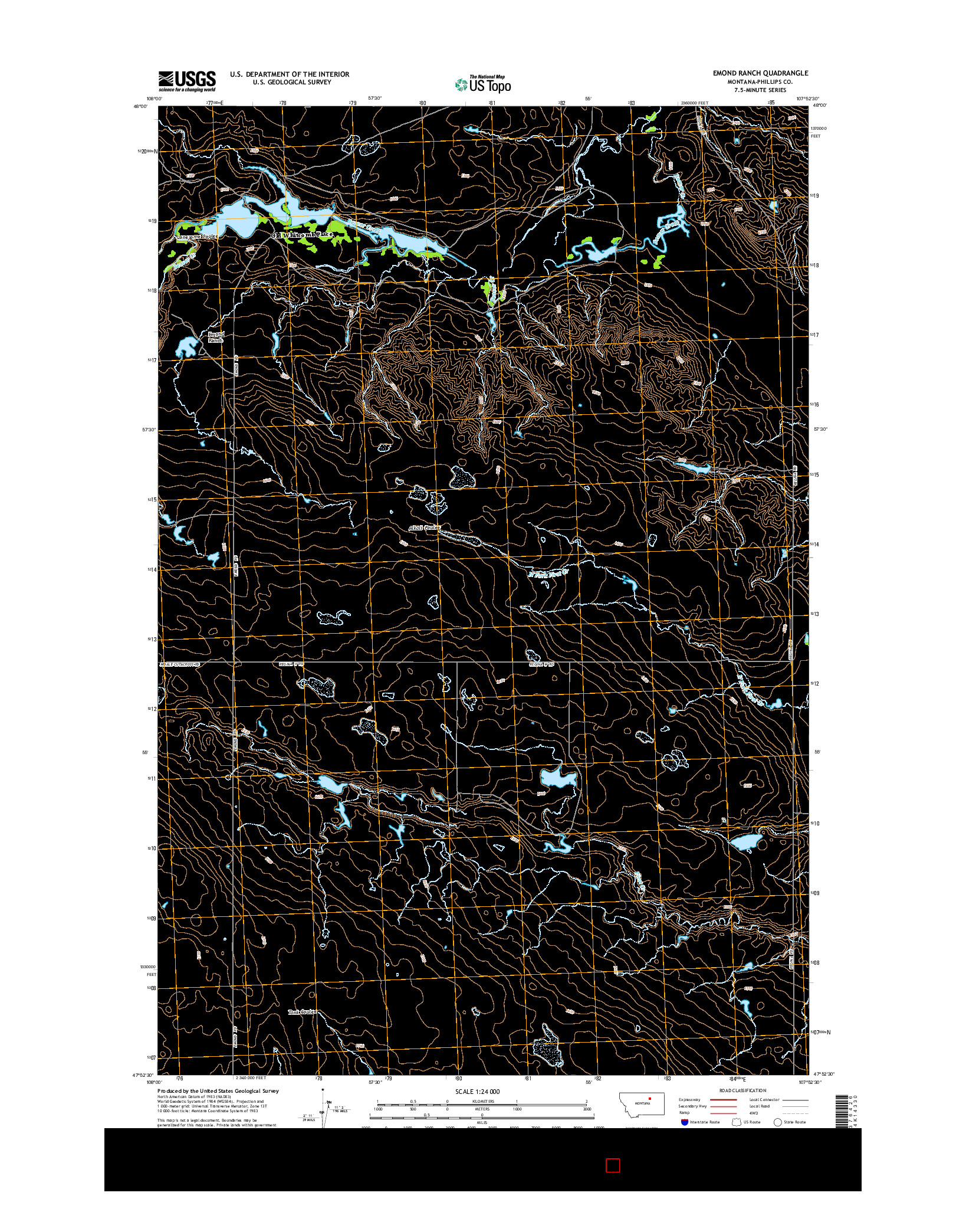 USGS US TOPO 7.5-MINUTE MAP FOR EMOND RANCH, MT 2014
