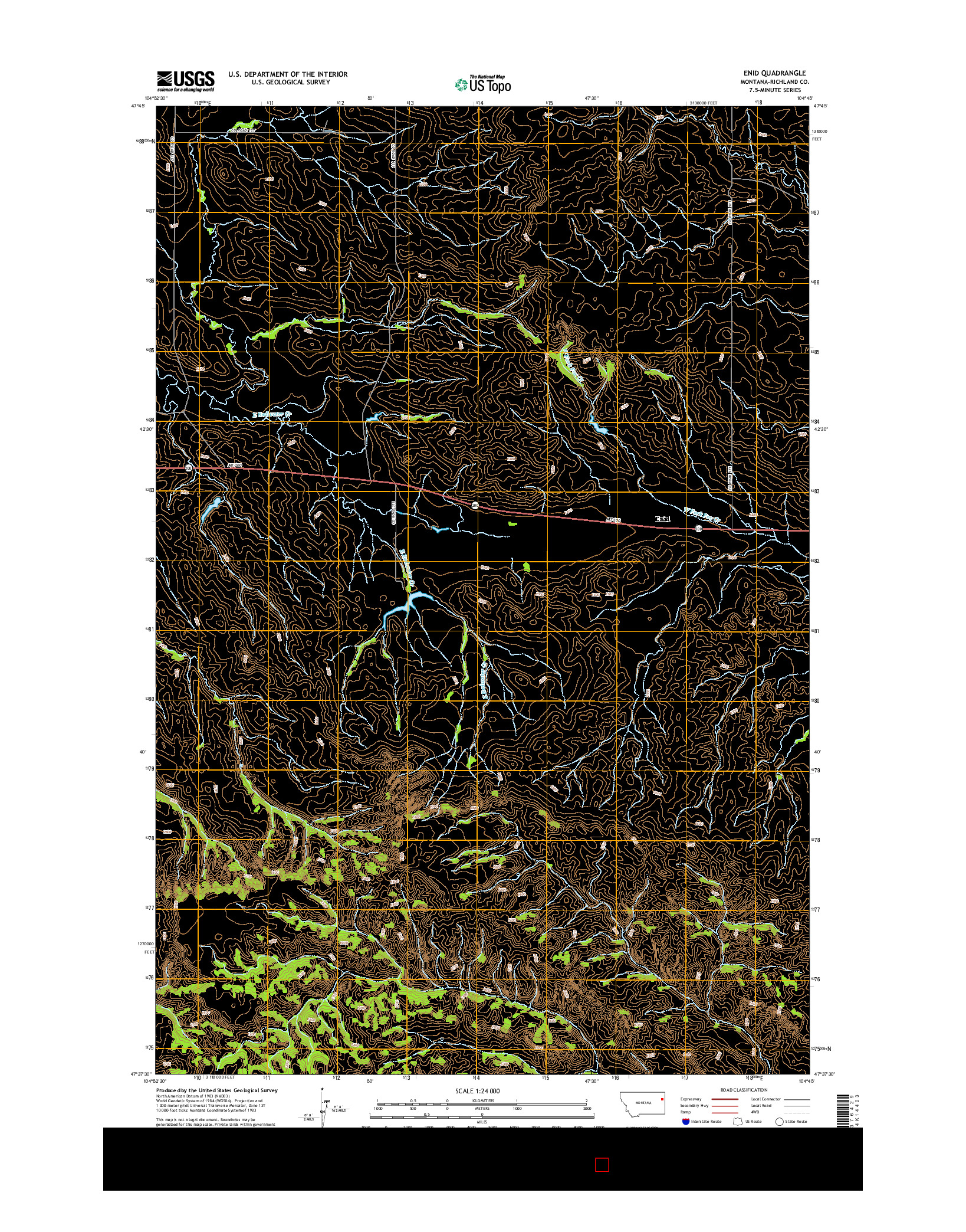 USGS US TOPO 7.5-MINUTE MAP FOR ENID, MT 2014