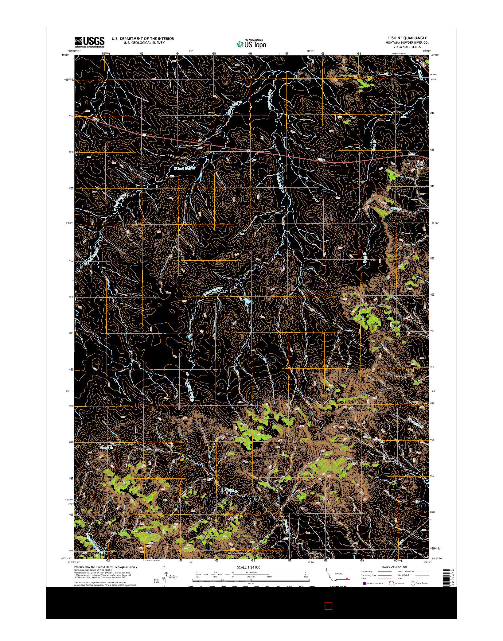 USGS US TOPO 7.5-MINUTE MAP FOR EPSIE NE, MT 2014