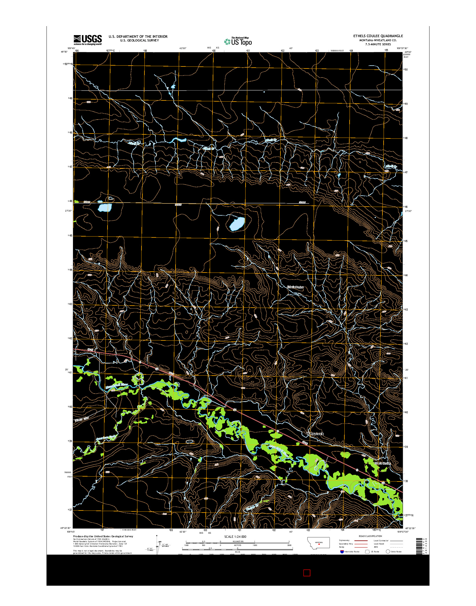 USGS US TOPO 7.5-MINUTE MAP FOR ETHELS COULEE, MT 2014
