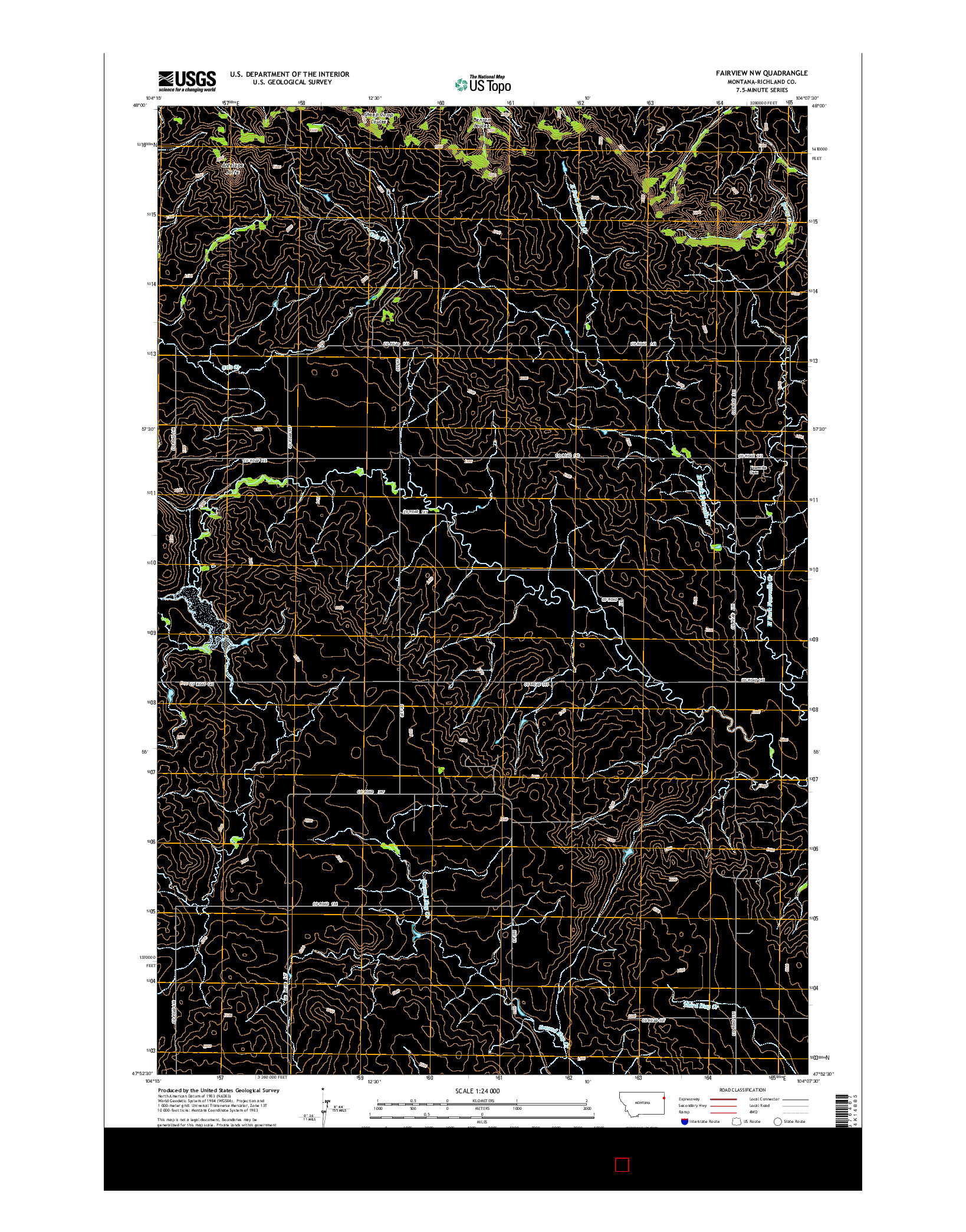 USGS US TOPO 7.5-MINUTE MAP FOR FAIRVIEW NW, MT 2014