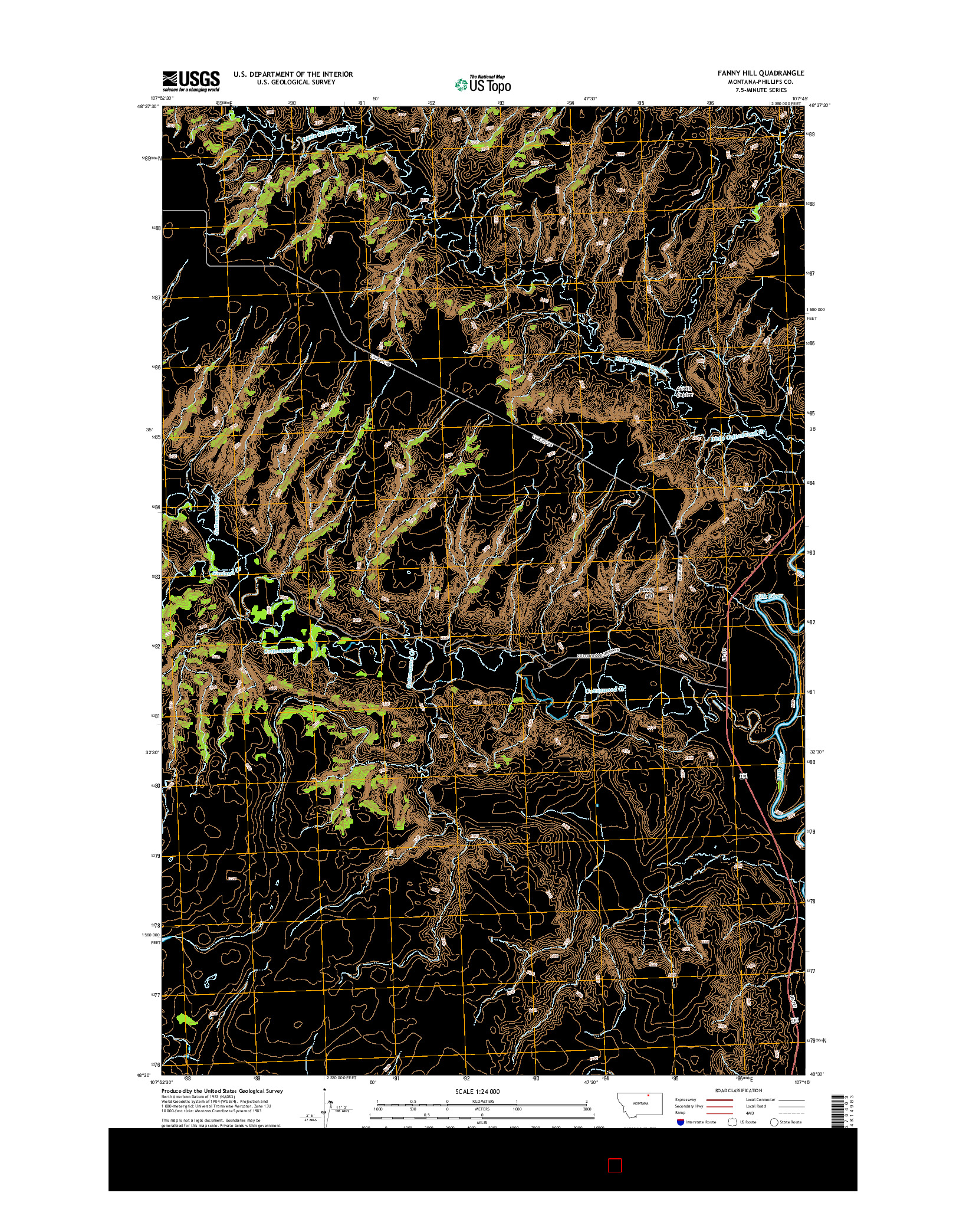 USGS US TOPO 7.5-MINUTE MAP FOR FANNY HILL, MT 2014