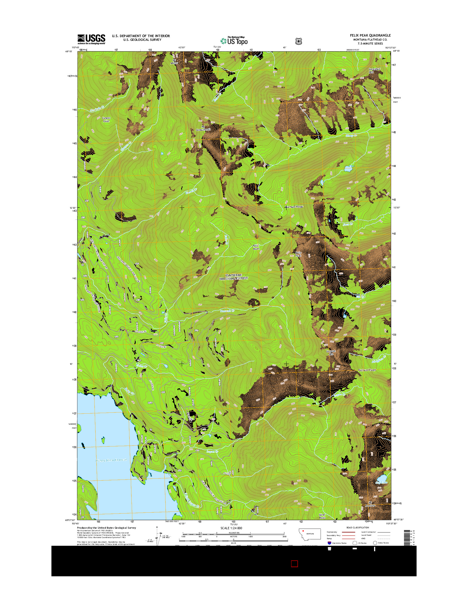 USGS US TOPO 7.5-MINUTE MAP FOR FELIX PEAK, MT 2014