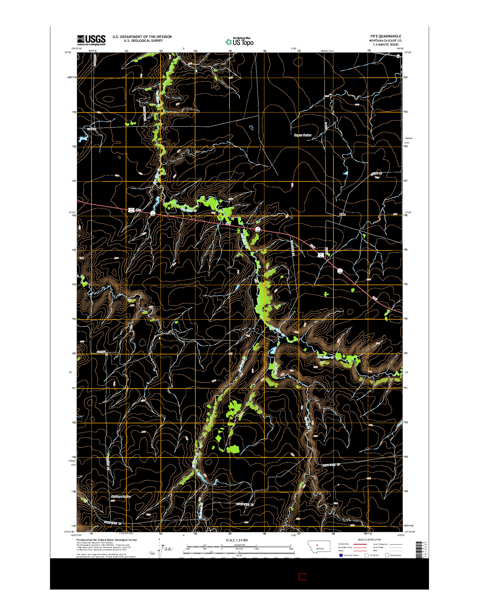 USGS US TOPO 7.5-MINUTE MAP FOR FIFE, MT 2014