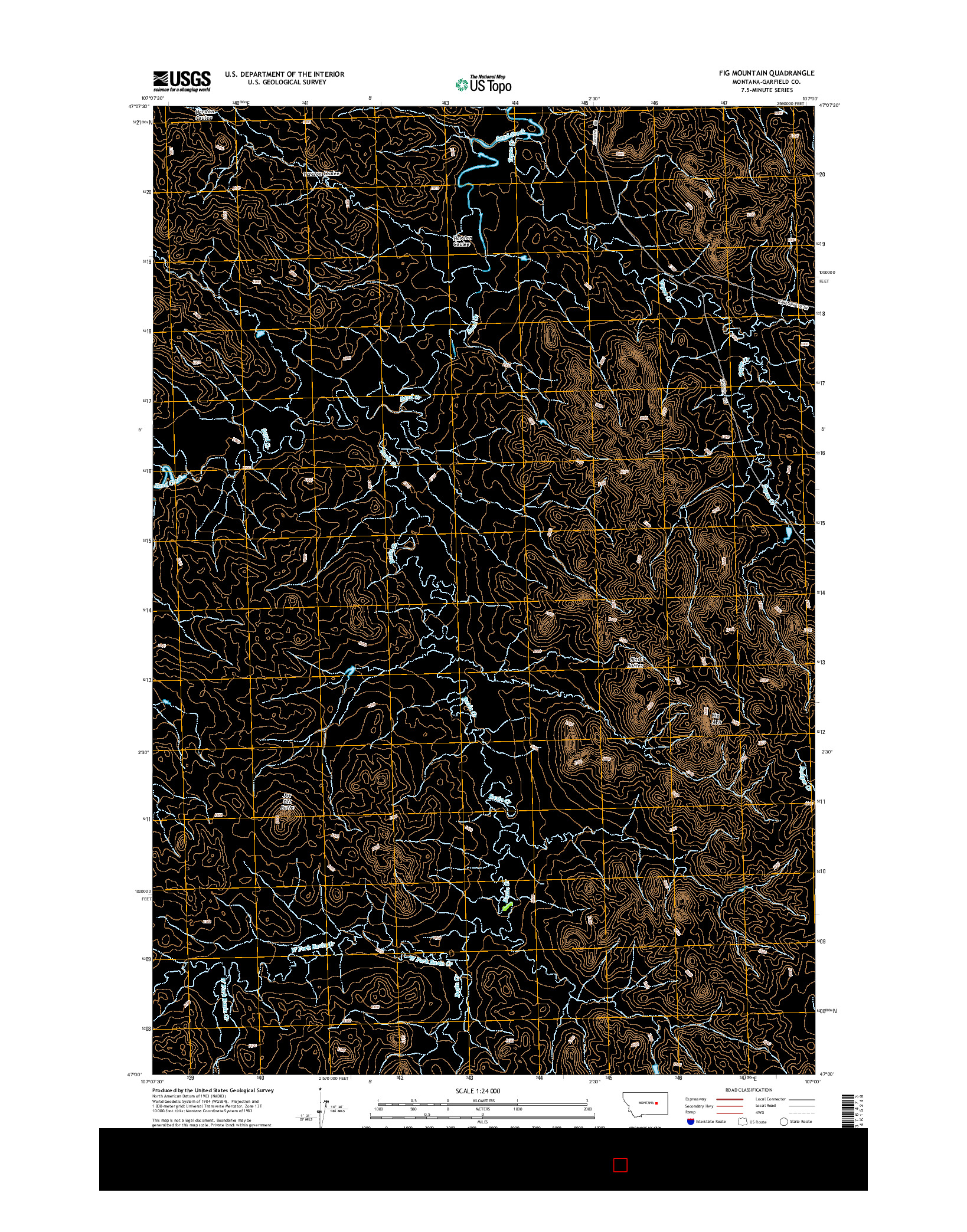 USGS US TOPO 7.5-MINUTE MAP FOR FIG MOUNTAIN, MT 2014