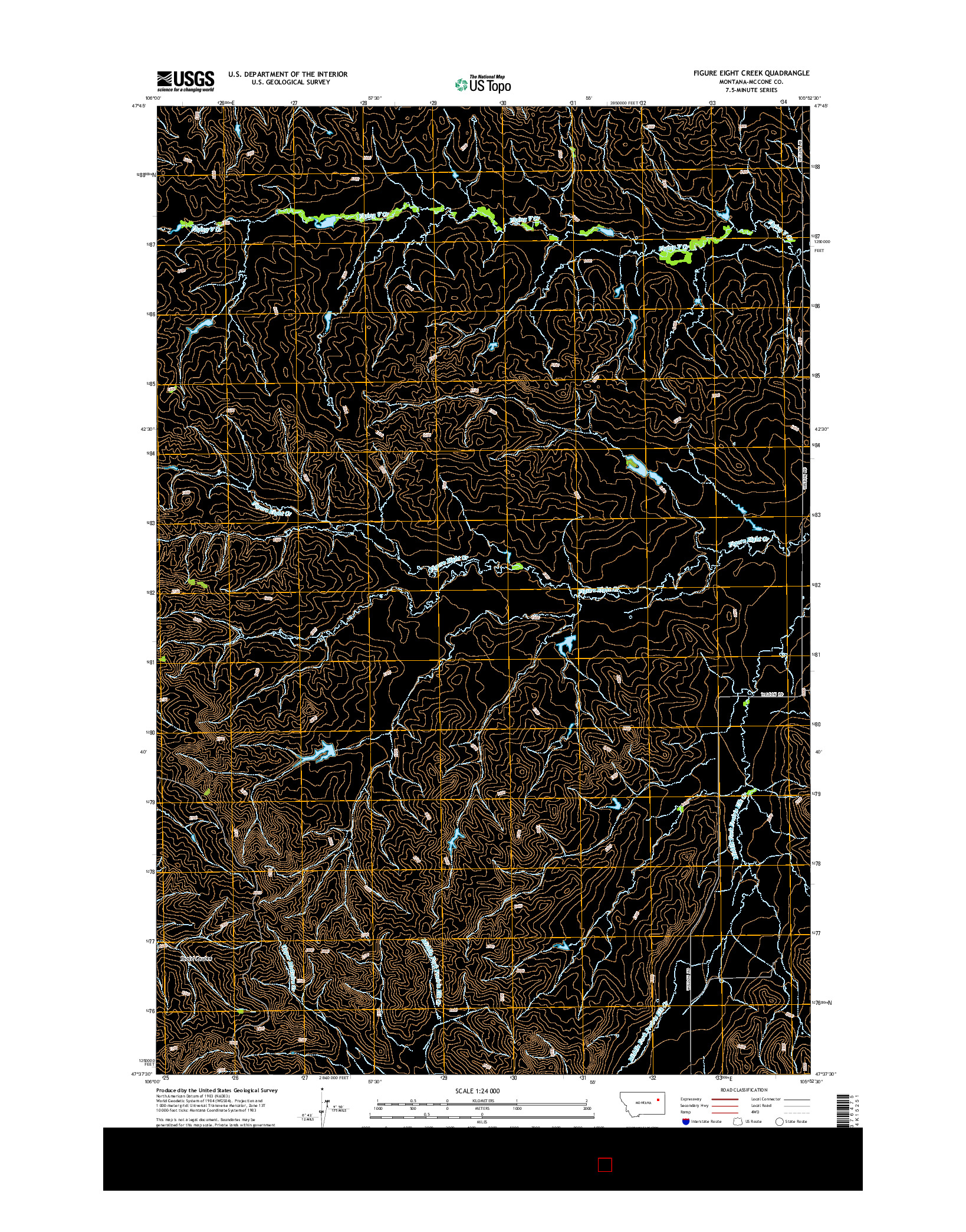 USGS US TOPO 7.5-MINUTE MAP FOR FIGURE EIGHT CREEK, MT 2014
