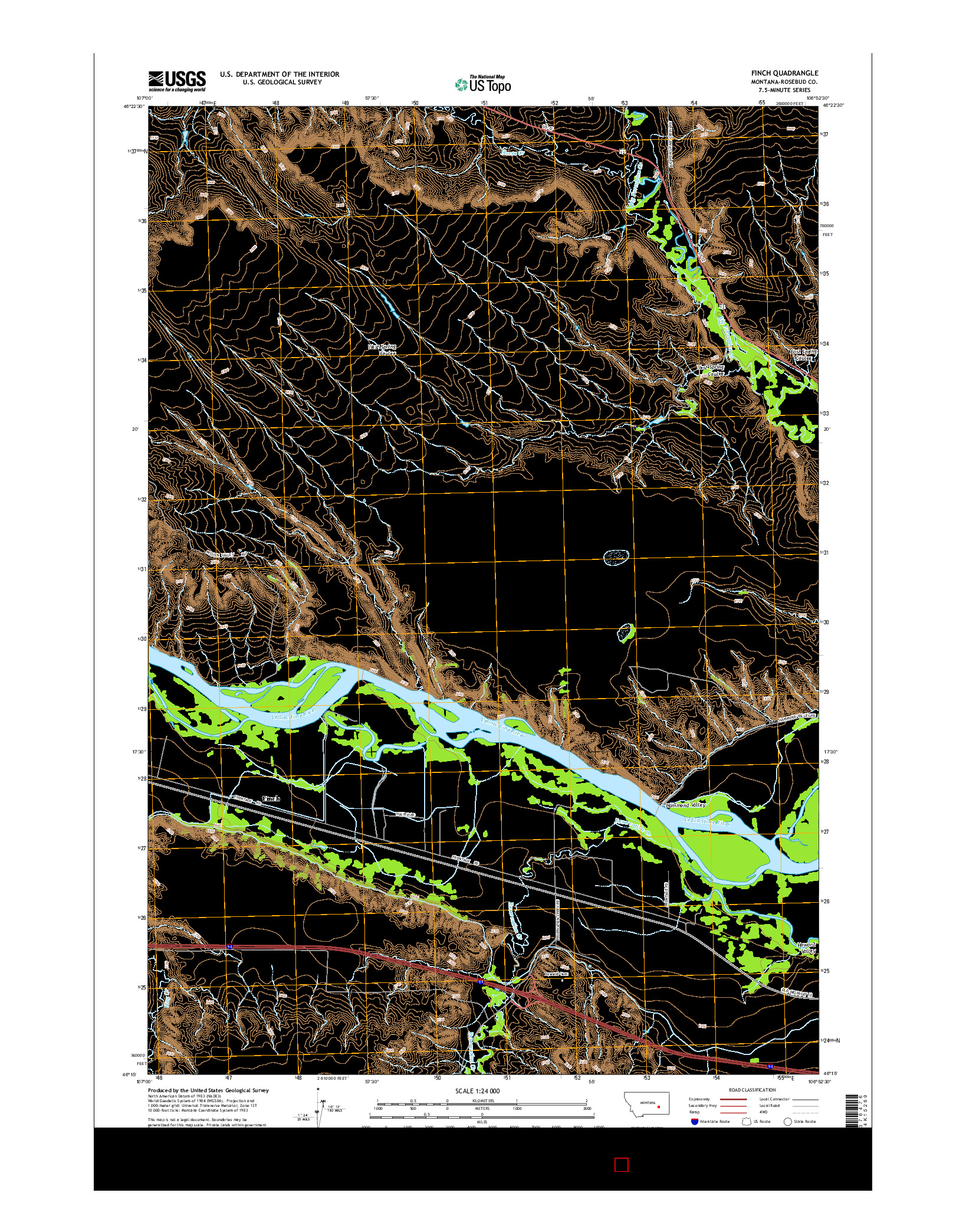 USGS US TOPO 7.5-MINUTE MAP FOR FINCH, MT 2014