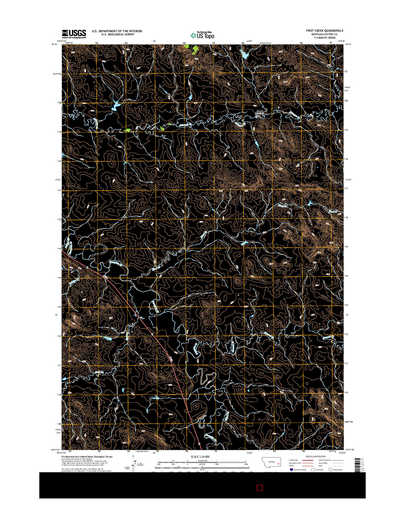 USGS US TOPO 7.5-MINUTE MAP FOR FIRST CREEK, MT 2014