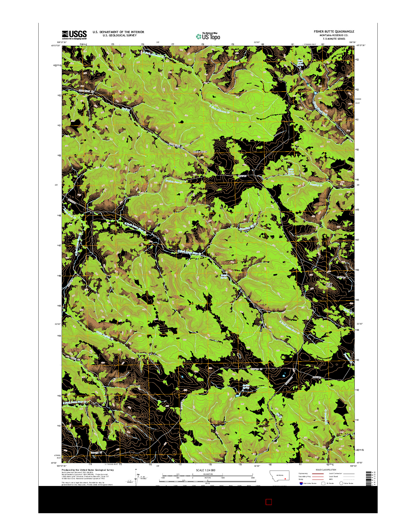 USGS US TOPO 7.5-MINUTE MAP FOR FISHER BUTTE, MT 2014