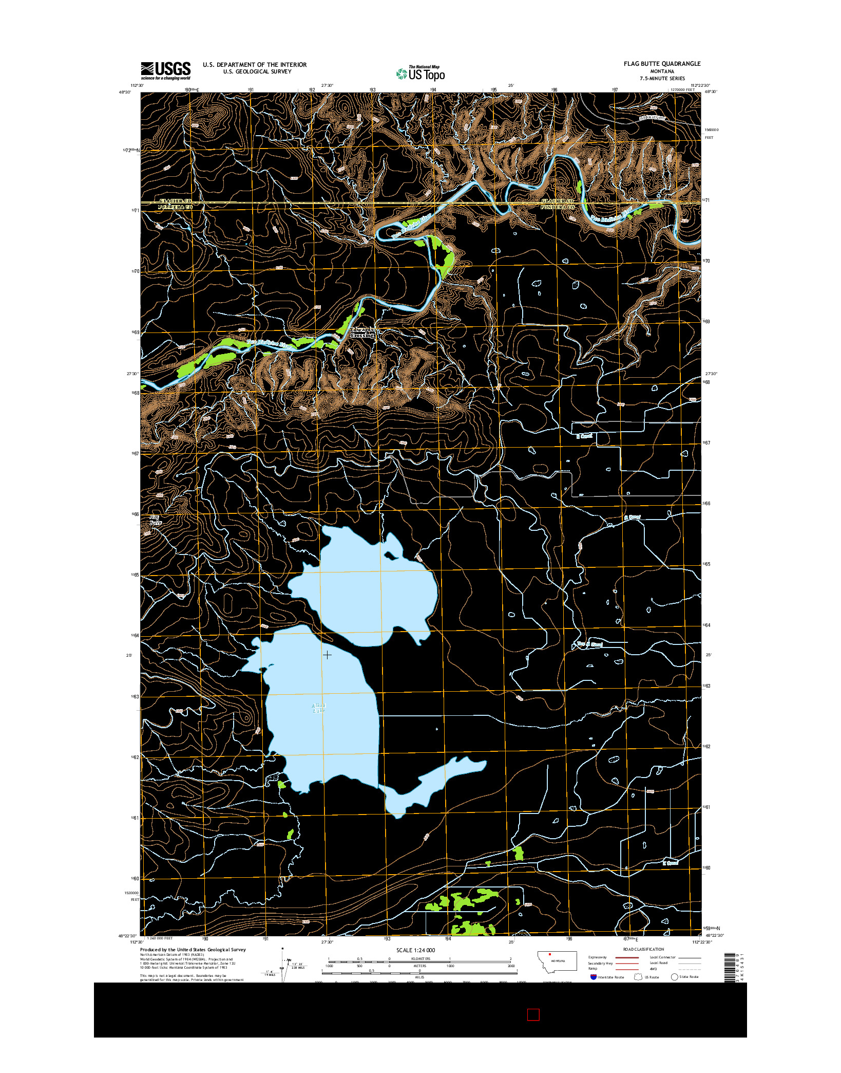 USGS US TOPO 7.5-MINUTE MAP FOR FLAG BUTTE, MT 2014