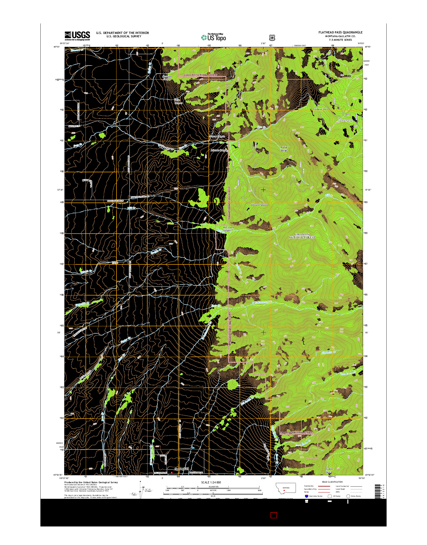 USGS US TOPO 7.5-MINUTE MAP FOR FLATHEAD PASS, MT 2014