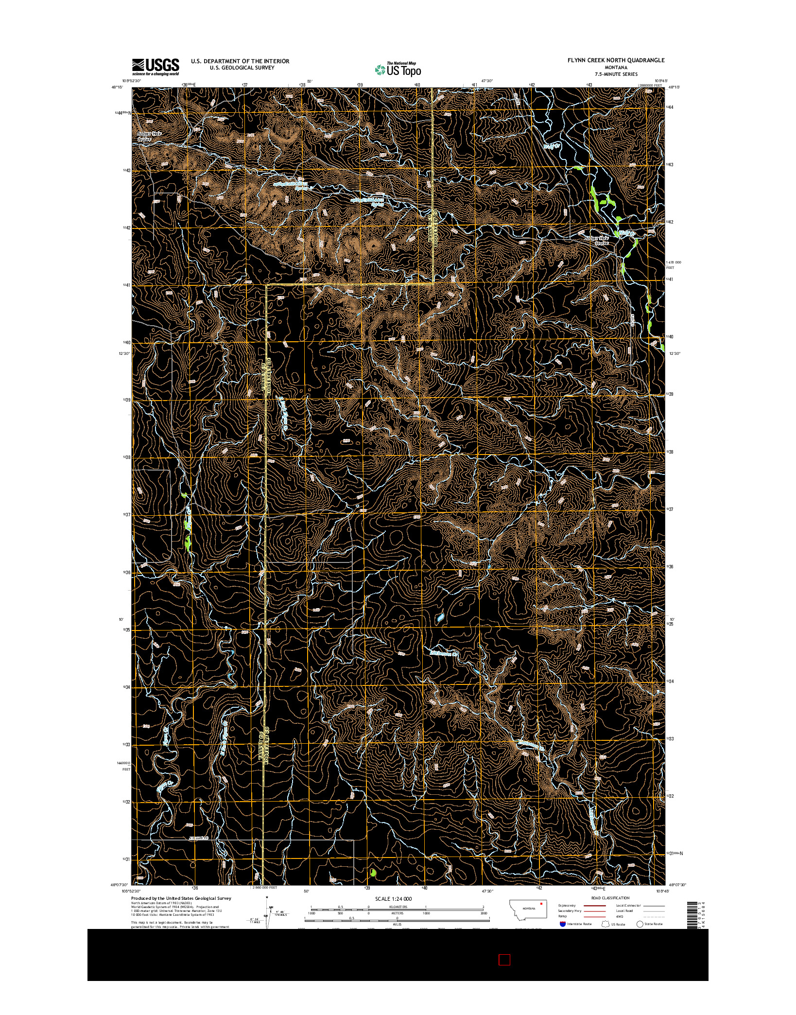 USGS US TOPO 7.5-MINUTE MAP FOR FLYNN CREEK NORTH, MT 2014
