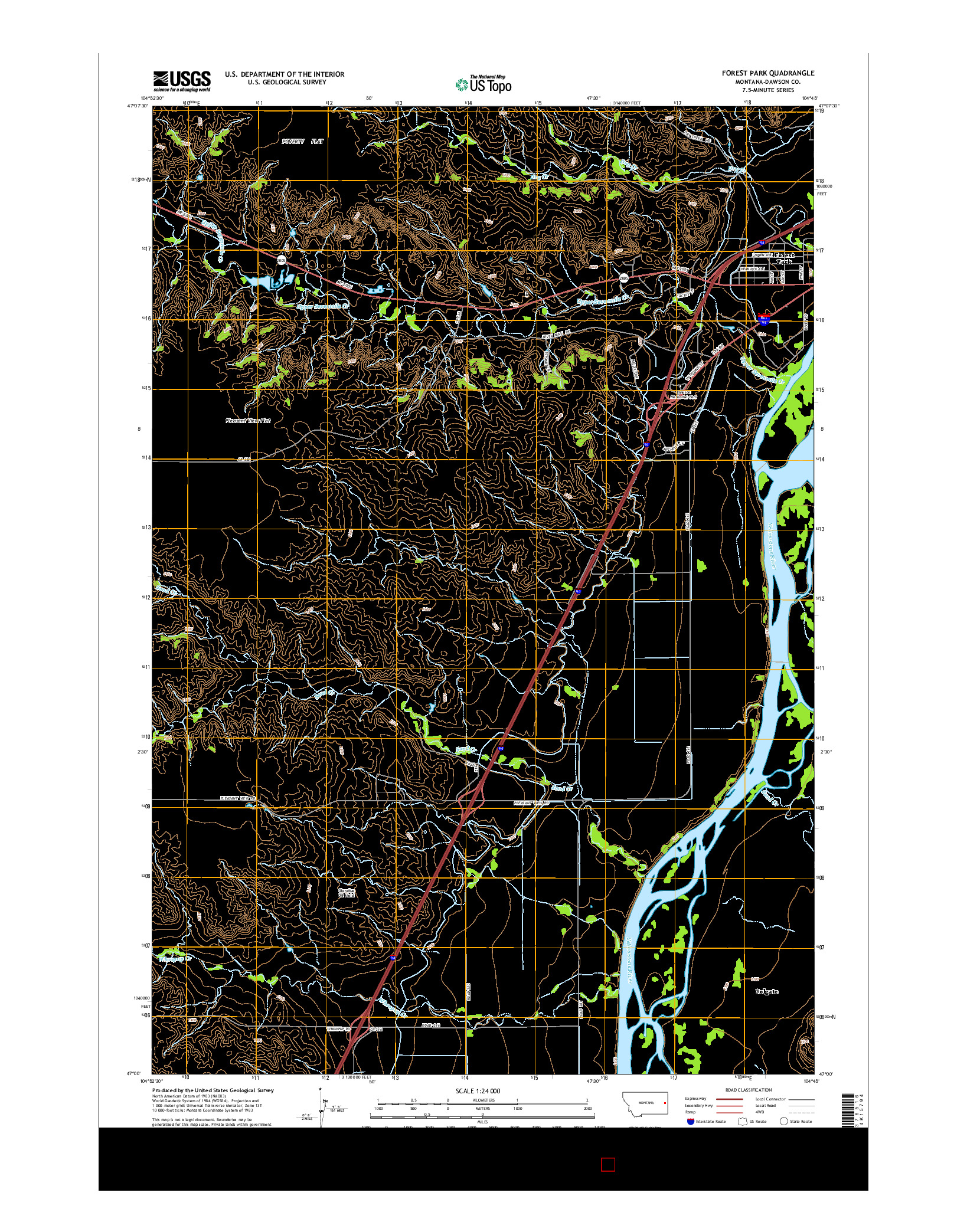 USGS US TOPO 7.5-MINUTE MAP FOR FOREST PARK, MT 2014