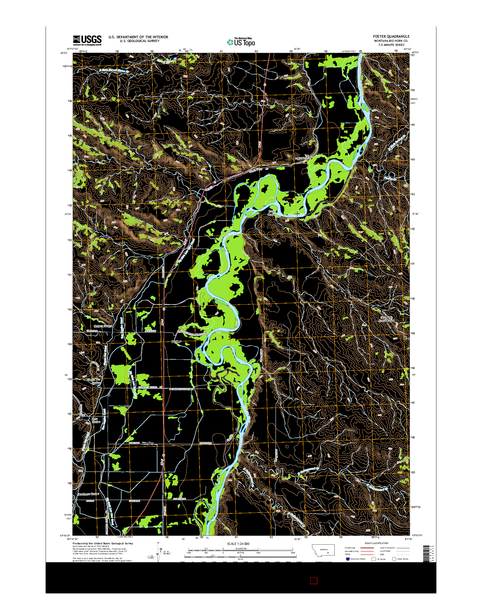 USGS US TOPO 7.5-MINUTE MAP FOR FOSTER, MT 2014