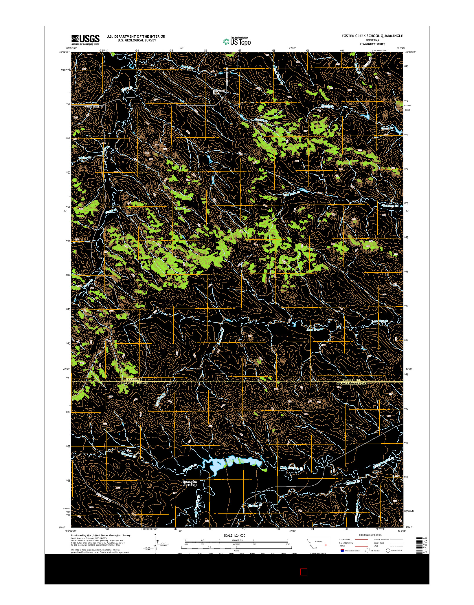 USGS US TOPO 7.5-MINUTE MAP FOR FOSTER CREEK SCHOOL, MT 2014