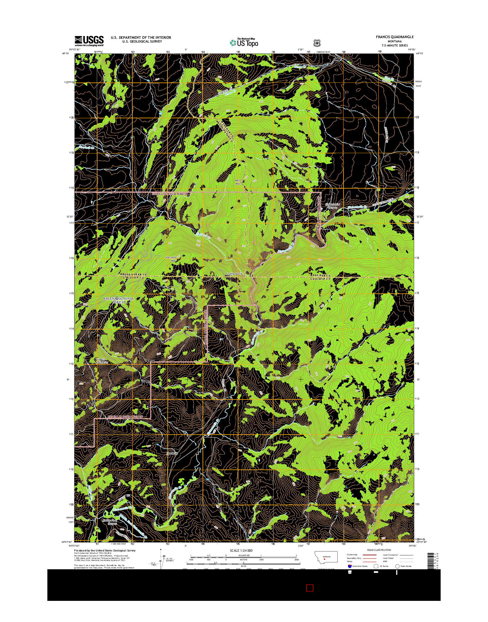 USGS US TOPO 7.5-MINUTE MAP FOR FRANCIS, MT 2014