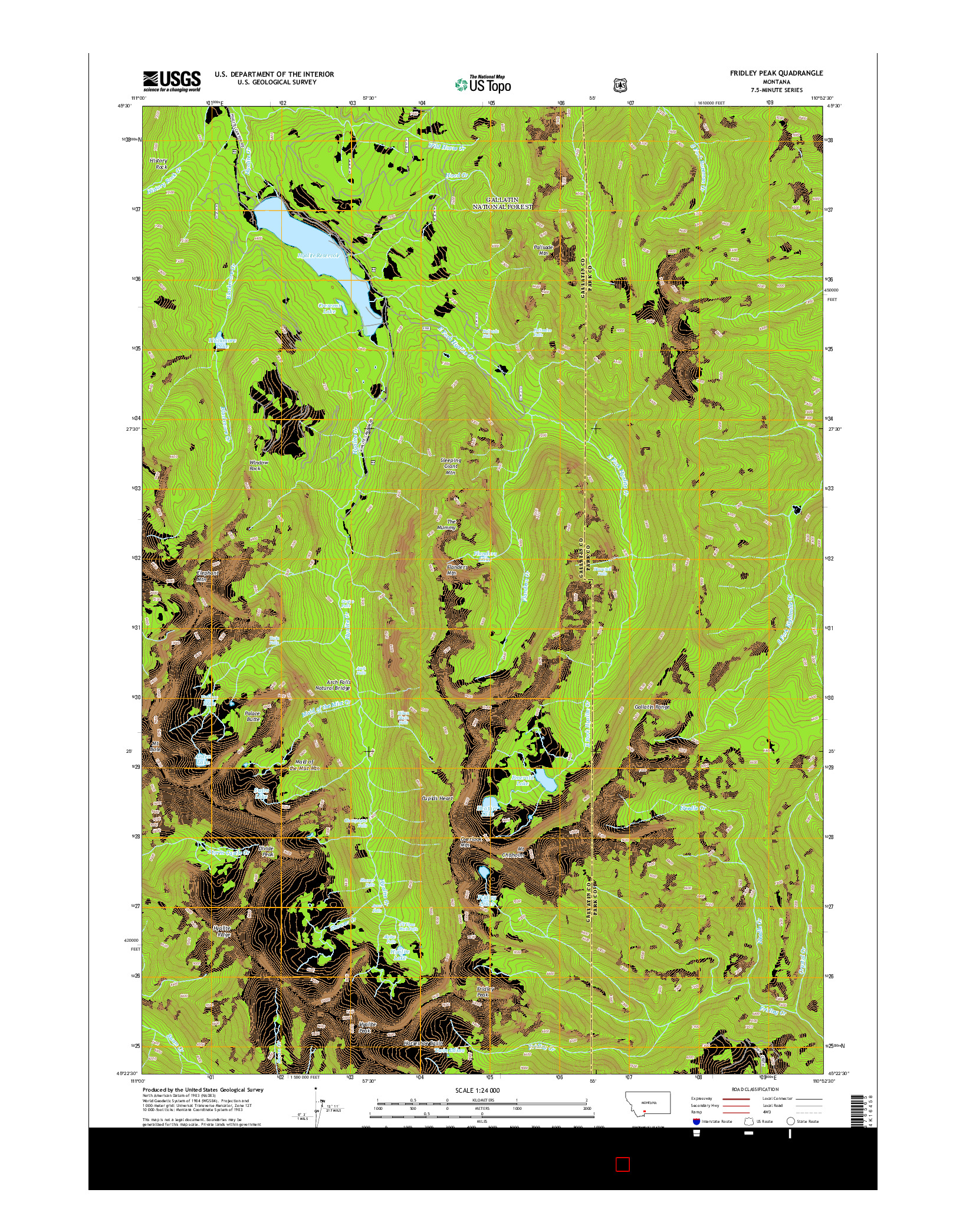 USGS US TOPO 7.5-MINUTE MAP FOR FRIDLEY PEAK, MT 2014