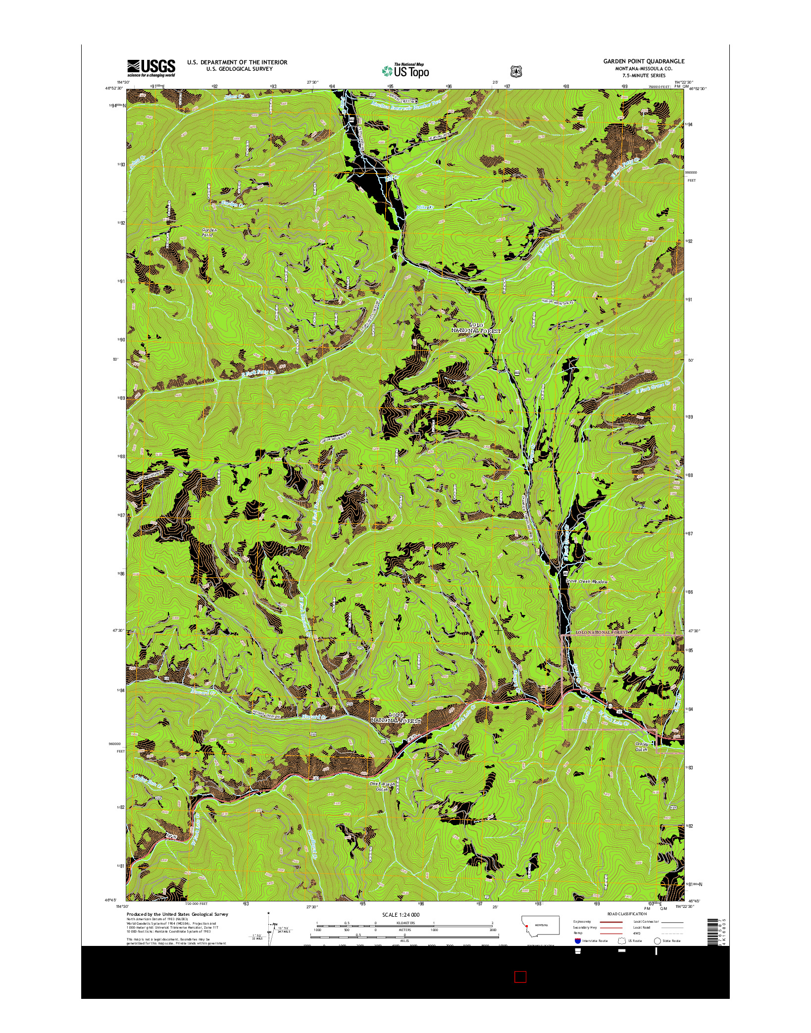 USGS US TOPO 7.5-MINUTE MAP FOR GARDEN POINT, MT 2014