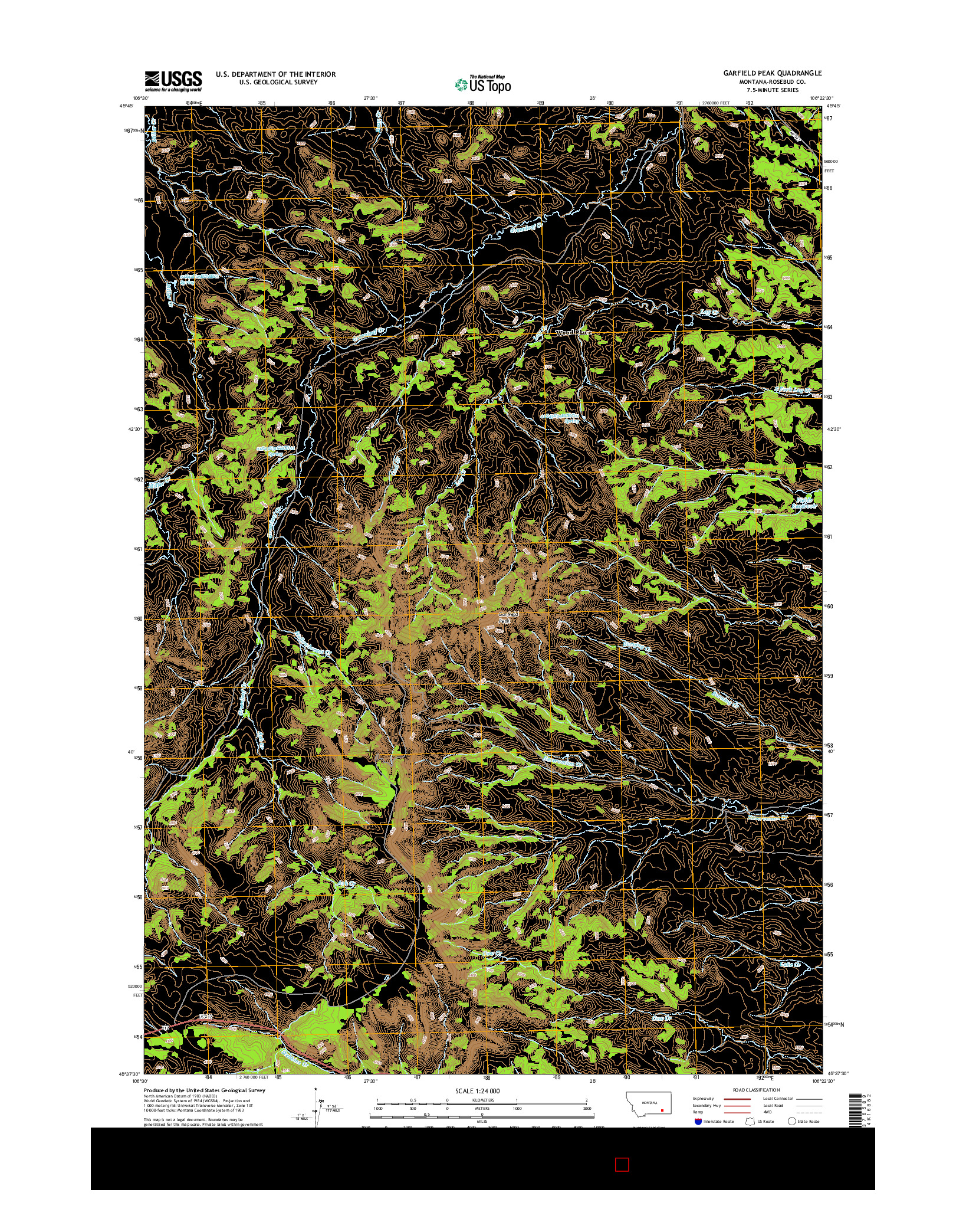 USGS US TOPO 7.5-MINUTE MAP FOR GARFIELD PEAK, MT 2014