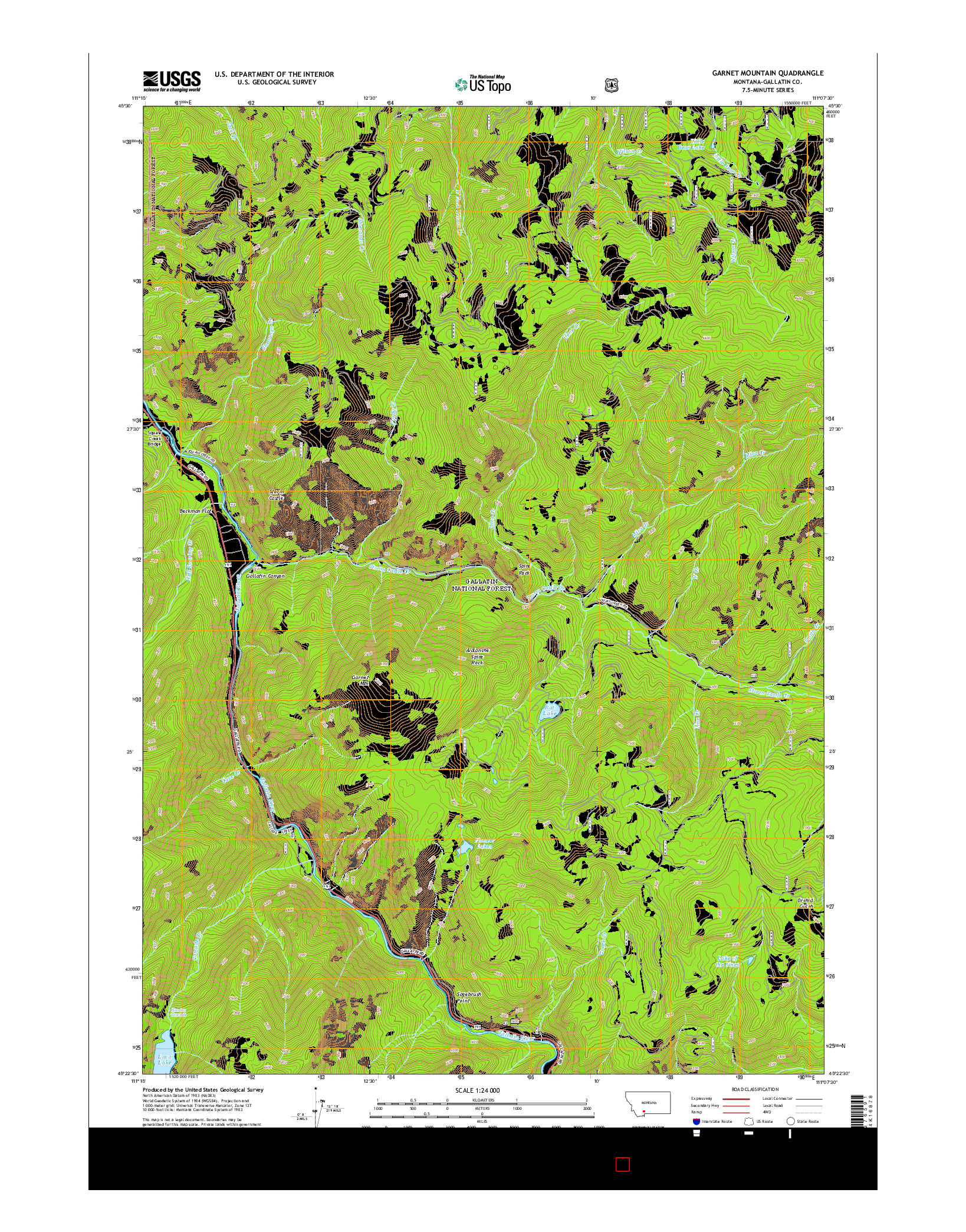 USGS US TOPO 7.5-MINUTE MAP FOR GARNET MOUNTAIN, MT 2014