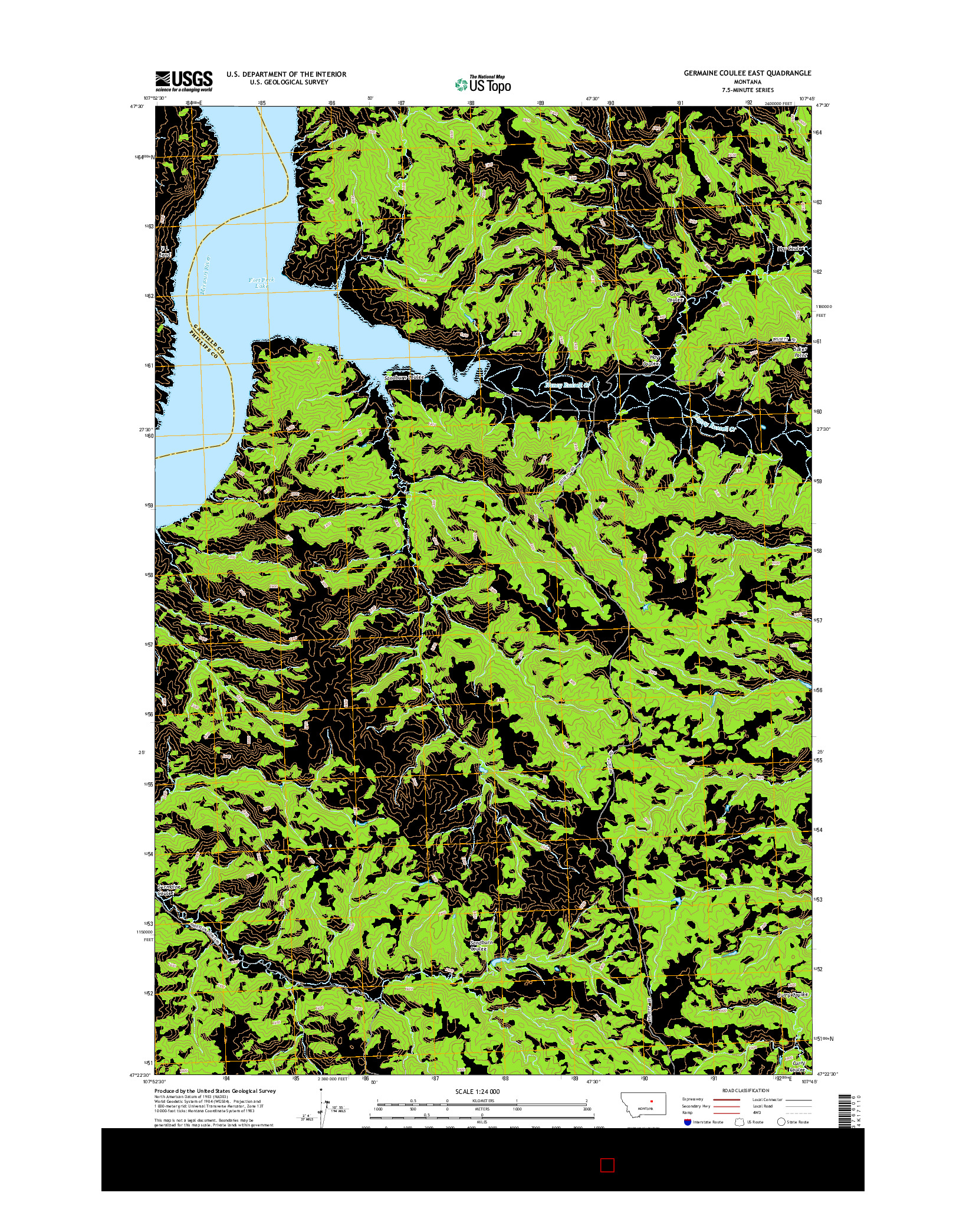 USGS US TOPO 7.5-MINUTE MAP FOR GERMAINE COULEE EAST, MT 2014