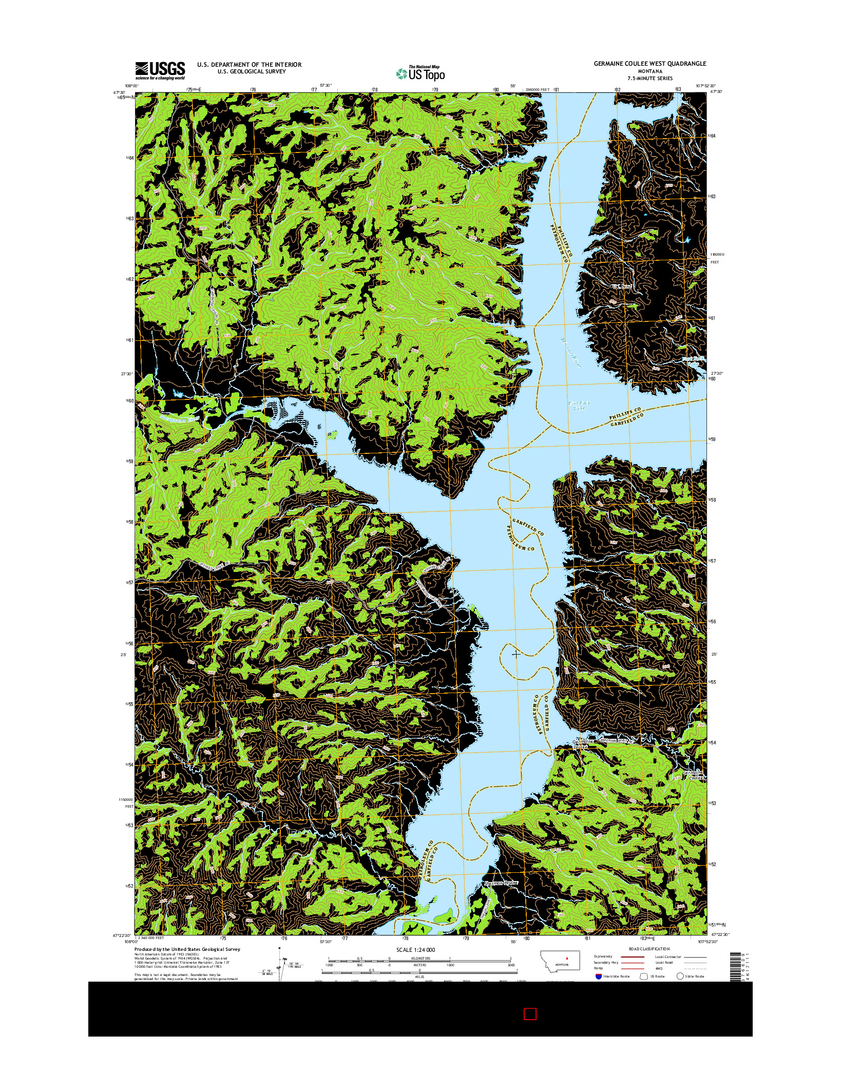 USGS US TOPO 7.5-MINUTE MAP FOR GERMAINE COULEE WEST, MT 2014