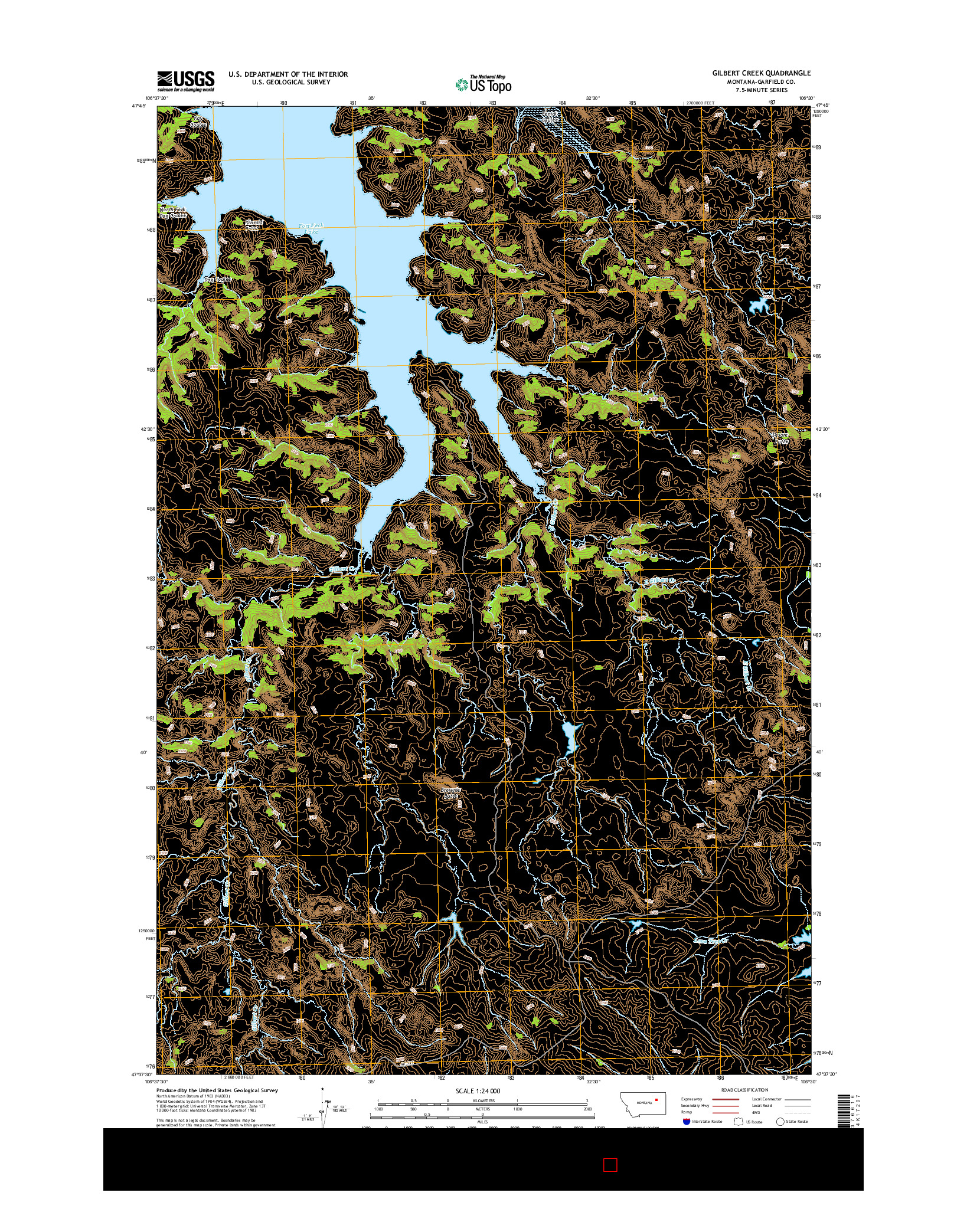 USGS US TOPO 7.5-MINUTE MAP FOR GILBERT CREEK, MT 2014