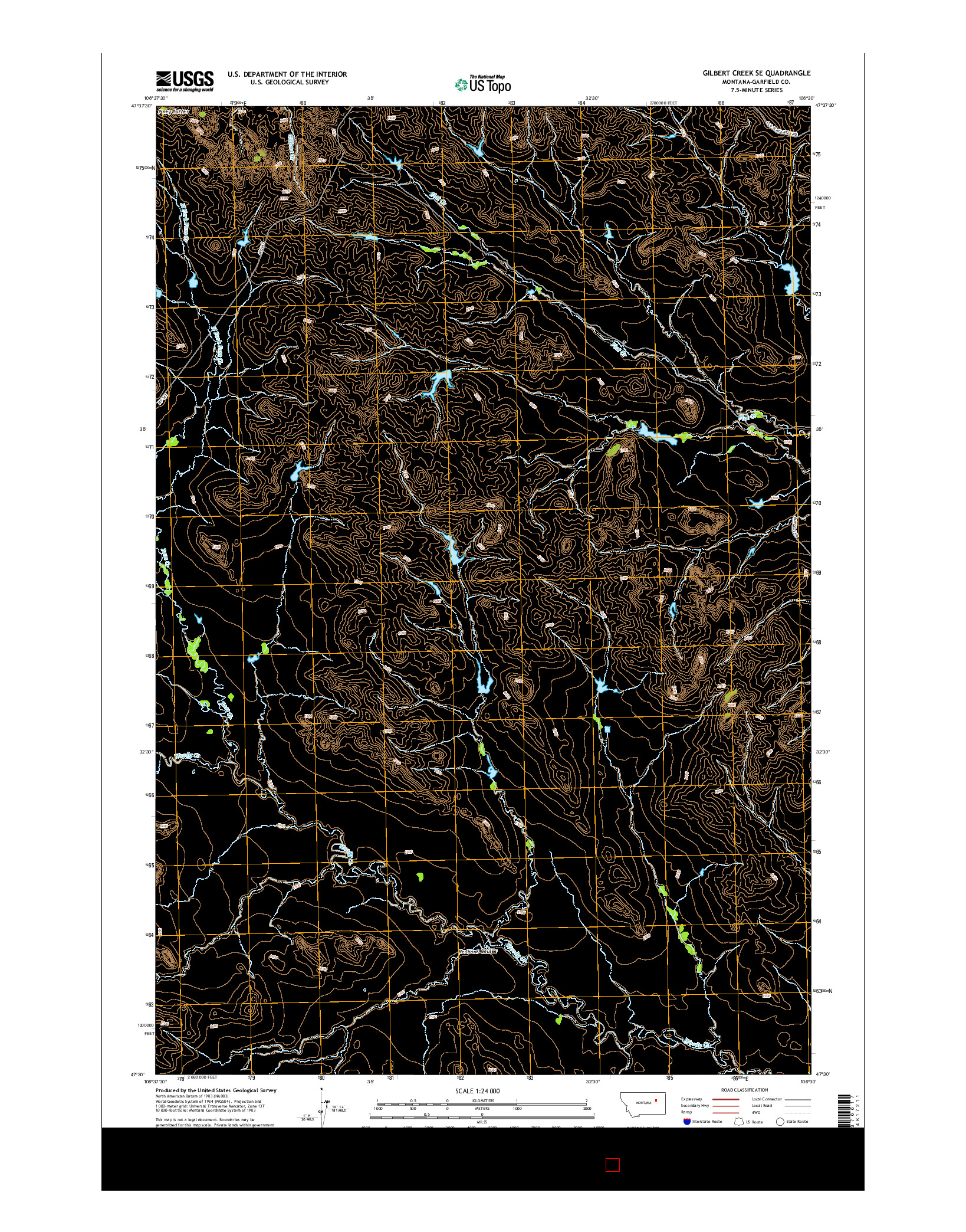 USGS US TOPO 7.5-MINUTE MAP FOR GILBERT CREEK SE, MT 2014