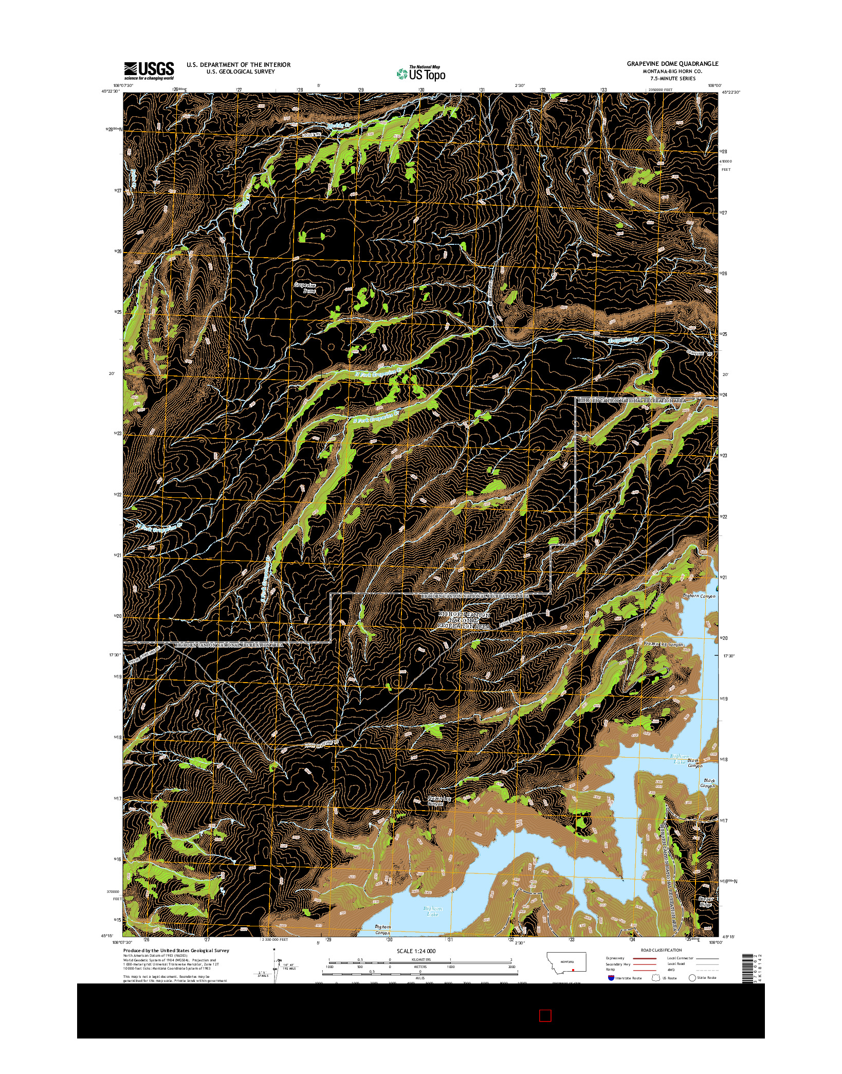 USGS US TOPO 7.5-MINUTE MAP FOR GRAPEVINE DOME, MT 2014