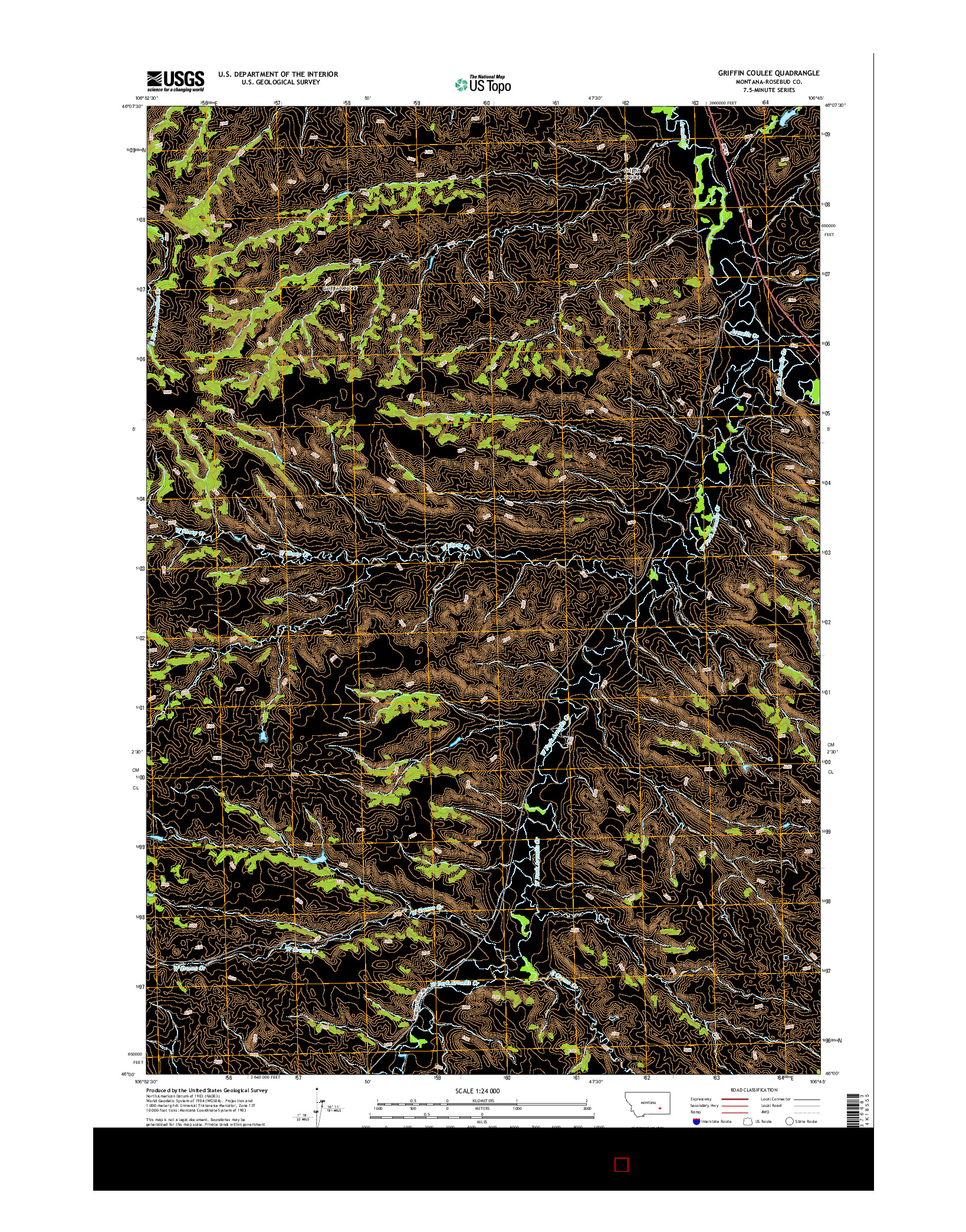 USGS US TOPO 7.5-MINUTE MAP FOR GRIFFIN COULEE, MT 2014