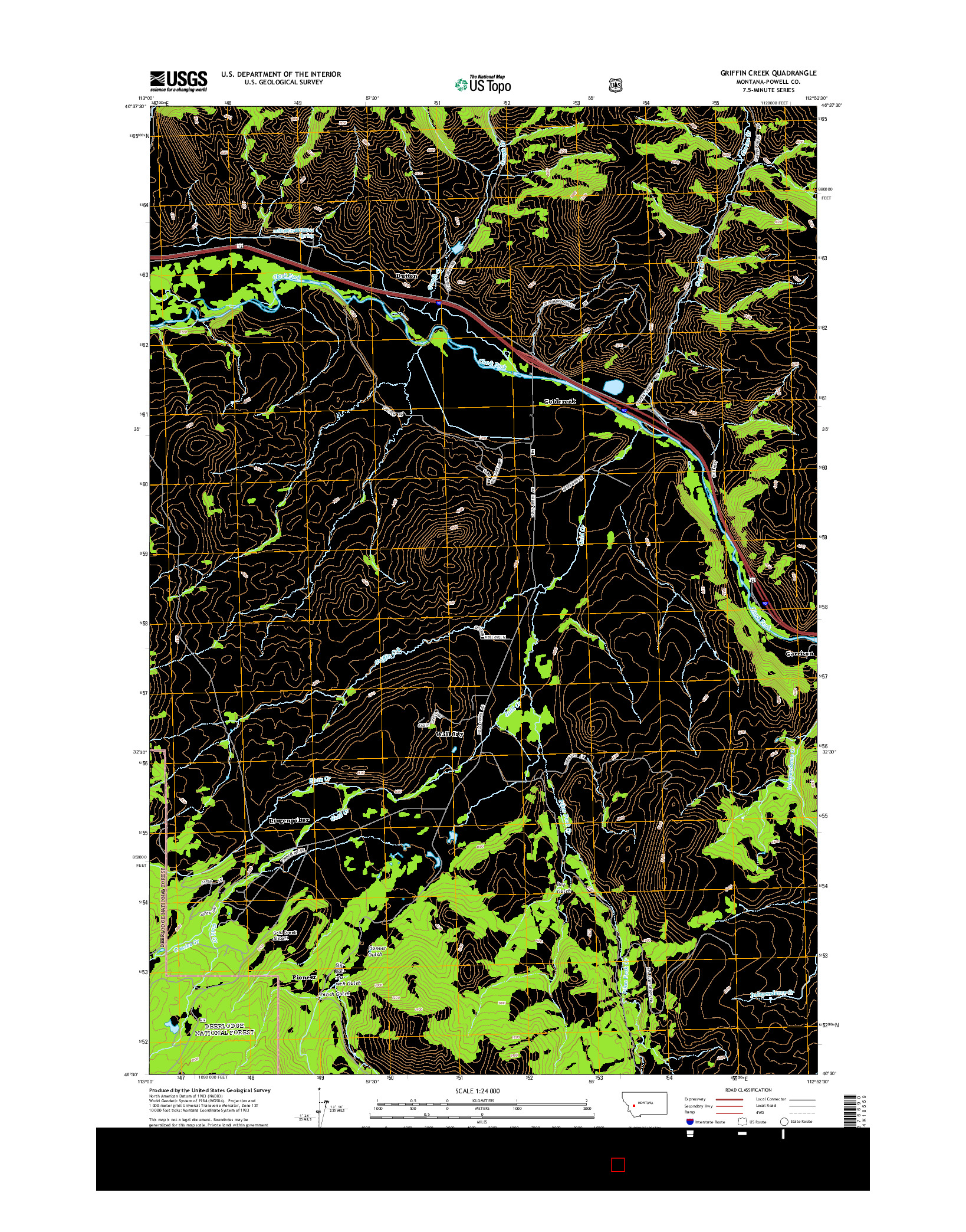 USGS US TOPO 7.5-MINUTE MAP FOR GRIFFIN CREEK, MT 2014