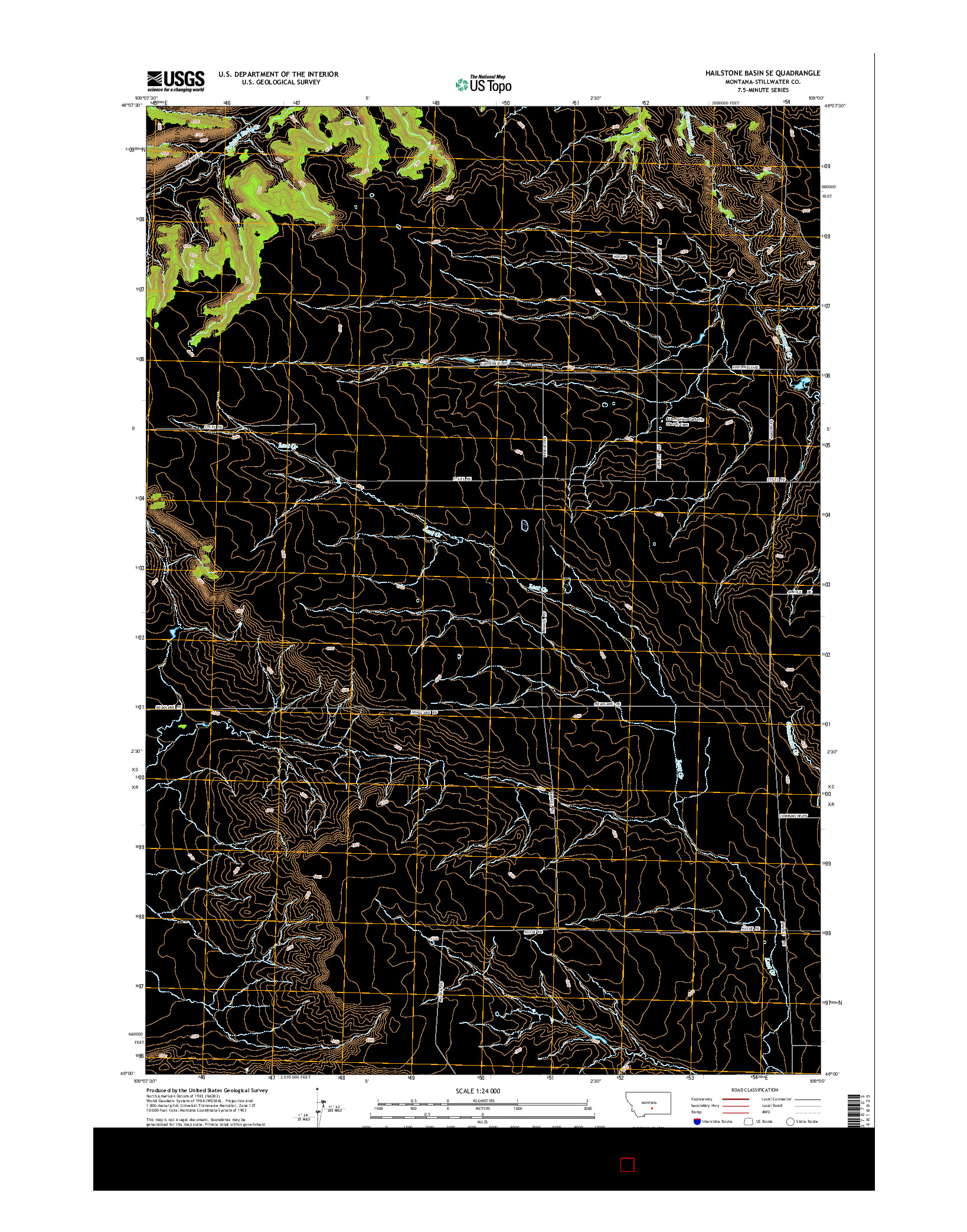 USGS US TOPO 7.5-MINUTE MAP FOR HAILSTONE BASIN SE, MT 2014
