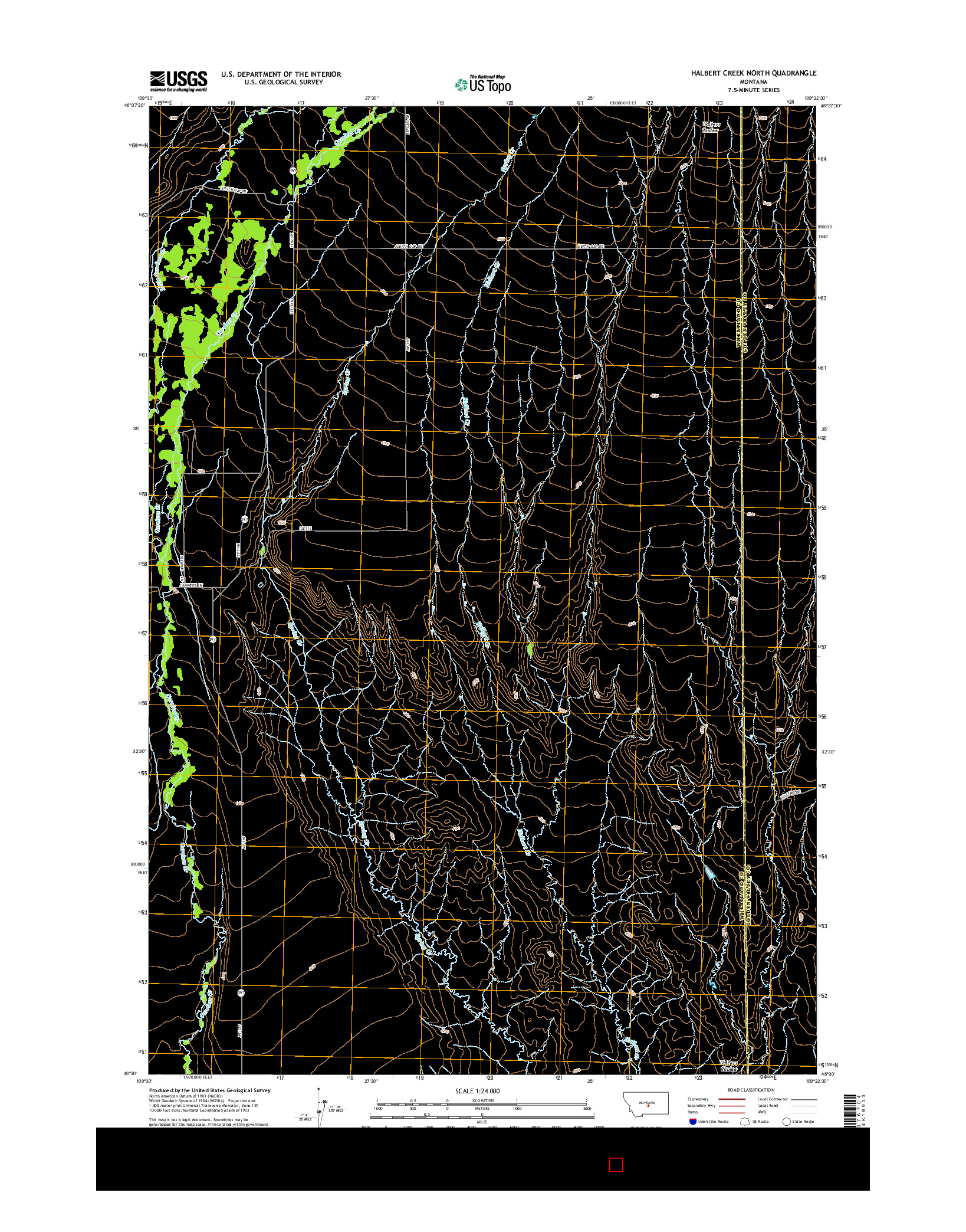 USGS US TOPO 7.5-MINUTE MAP FOR HALBERT CREEK NORTH, MT 2014